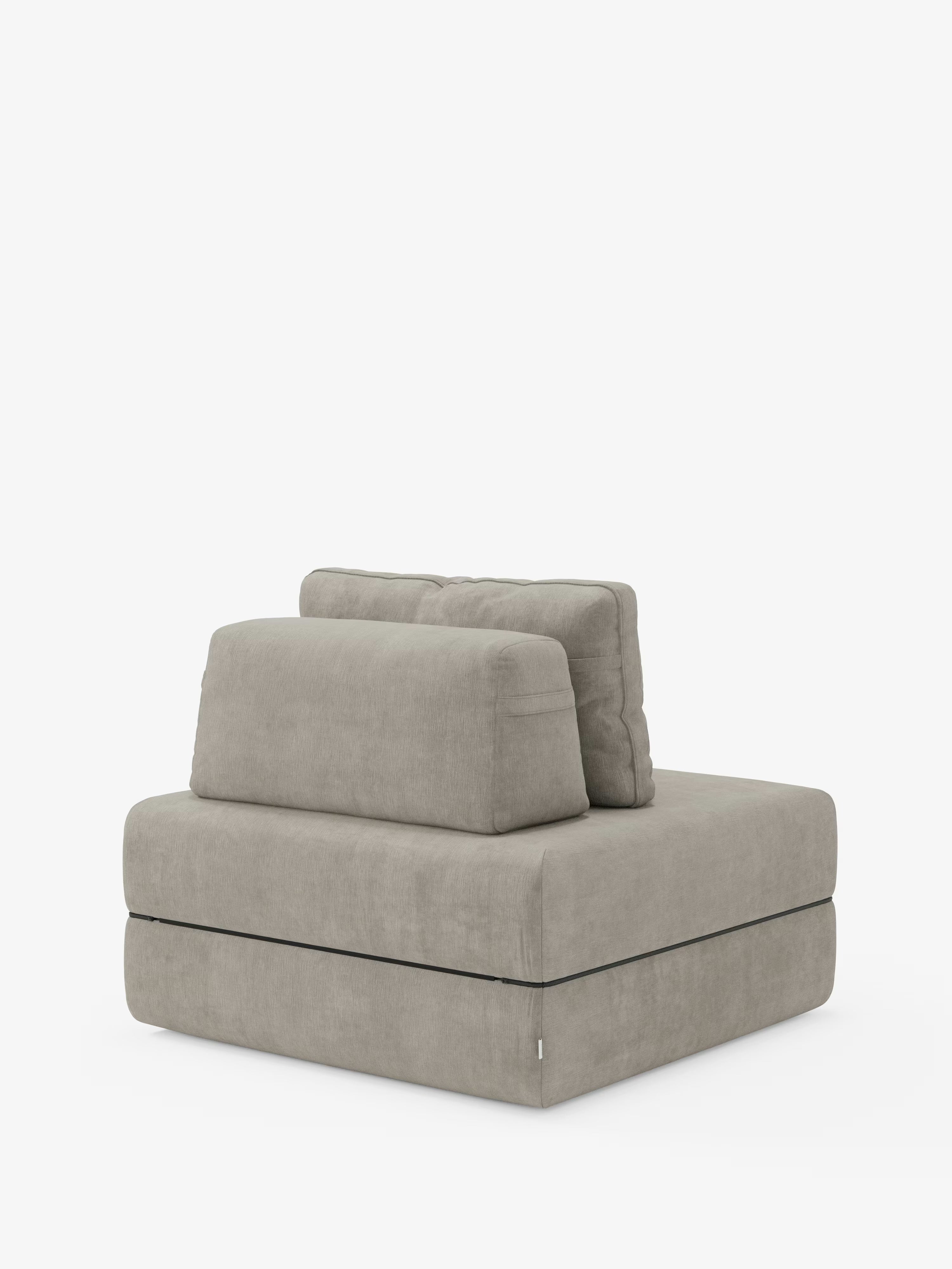 Rift fauteuil-lit avec matelas haut de 24 cm et mousse à mémoire de forme - dossier mobile et tissu antitache T31