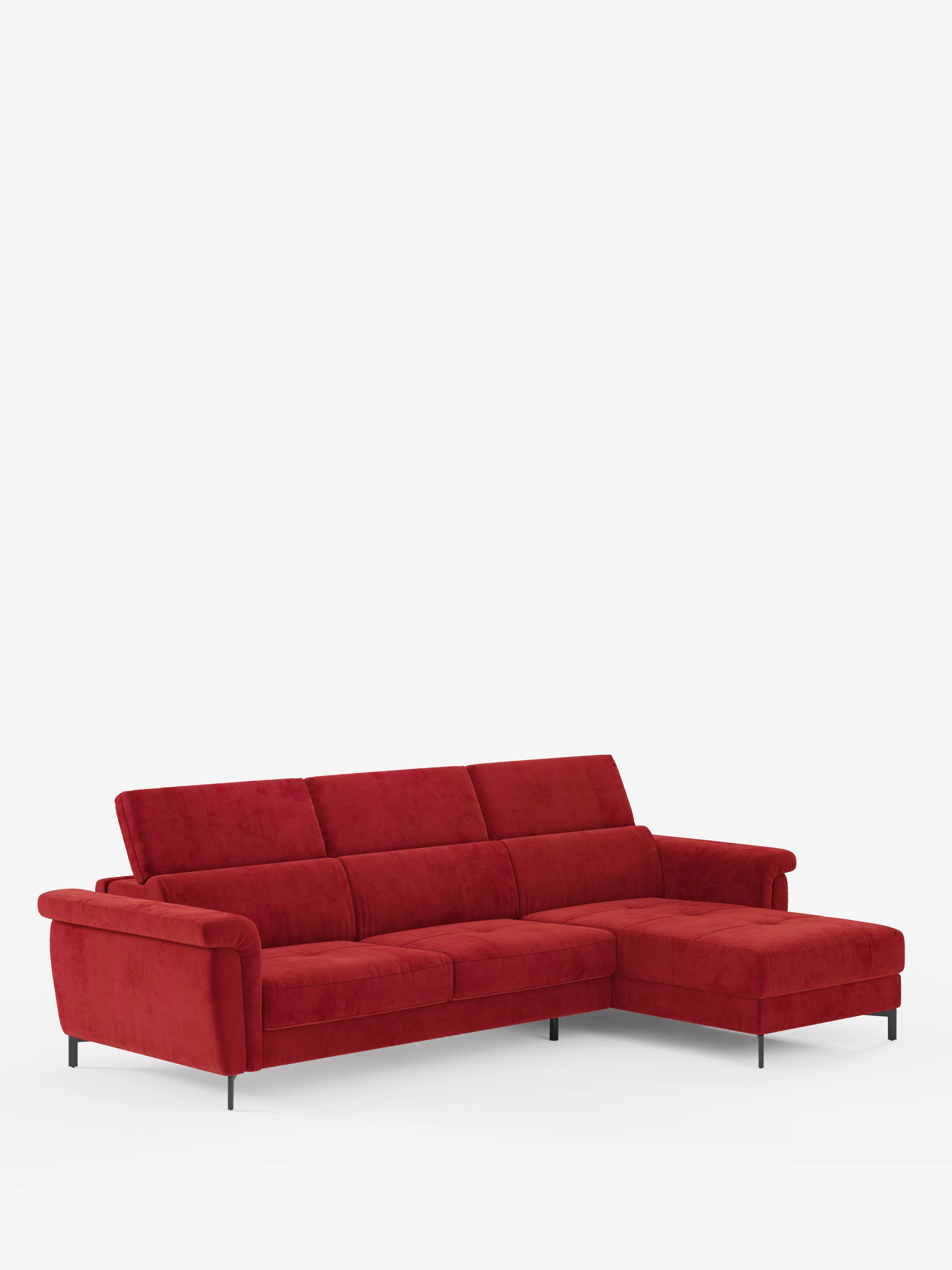 Capri Divano letto angolare con penisola contenitore e poggiatesta reclinabili - elegante tessuto smacchiabile T30