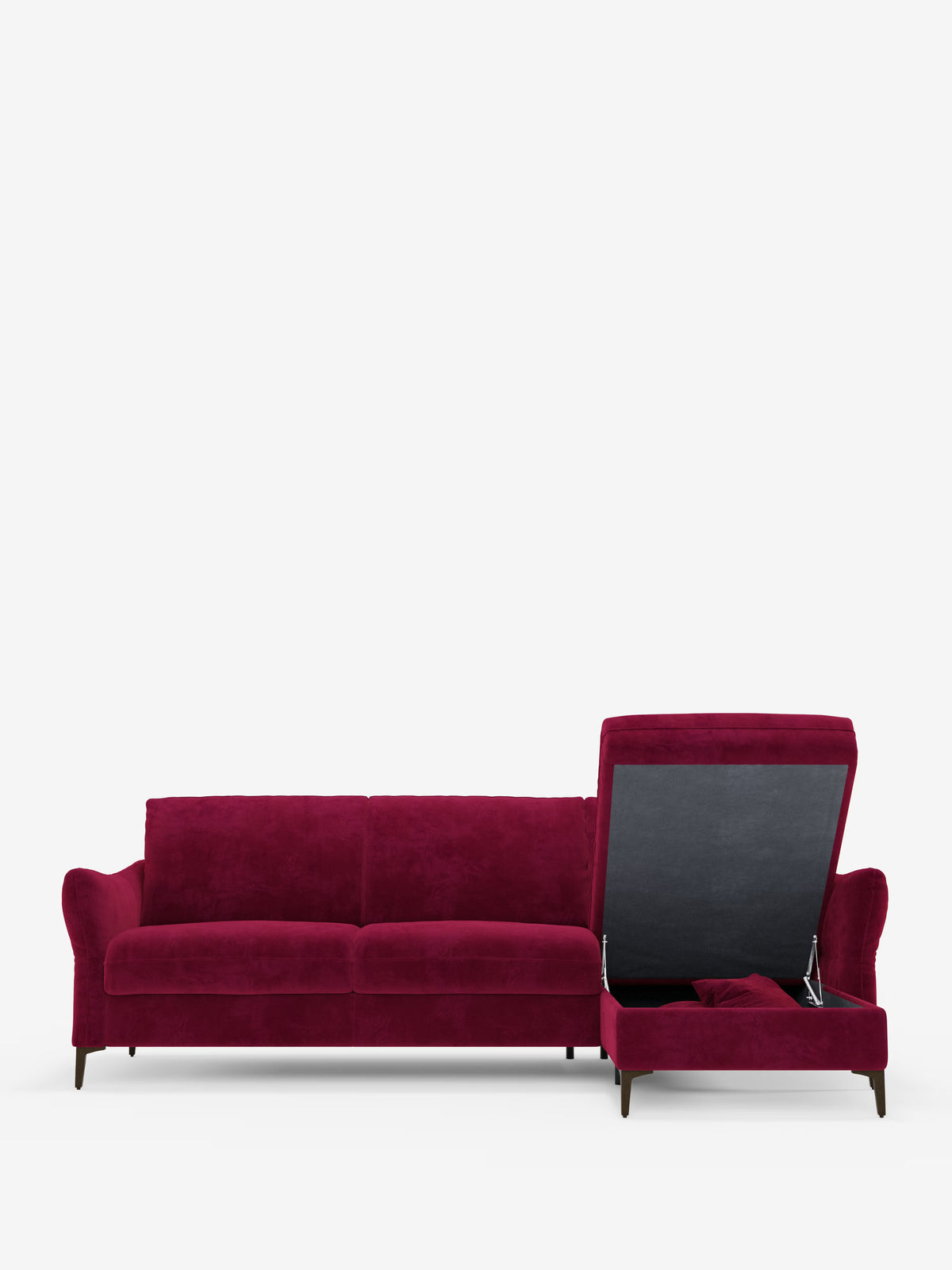 Dalia divano letto con penisola contenitore e materasso alto 18 cm - piedini alti e tessuto smacchiabile T30