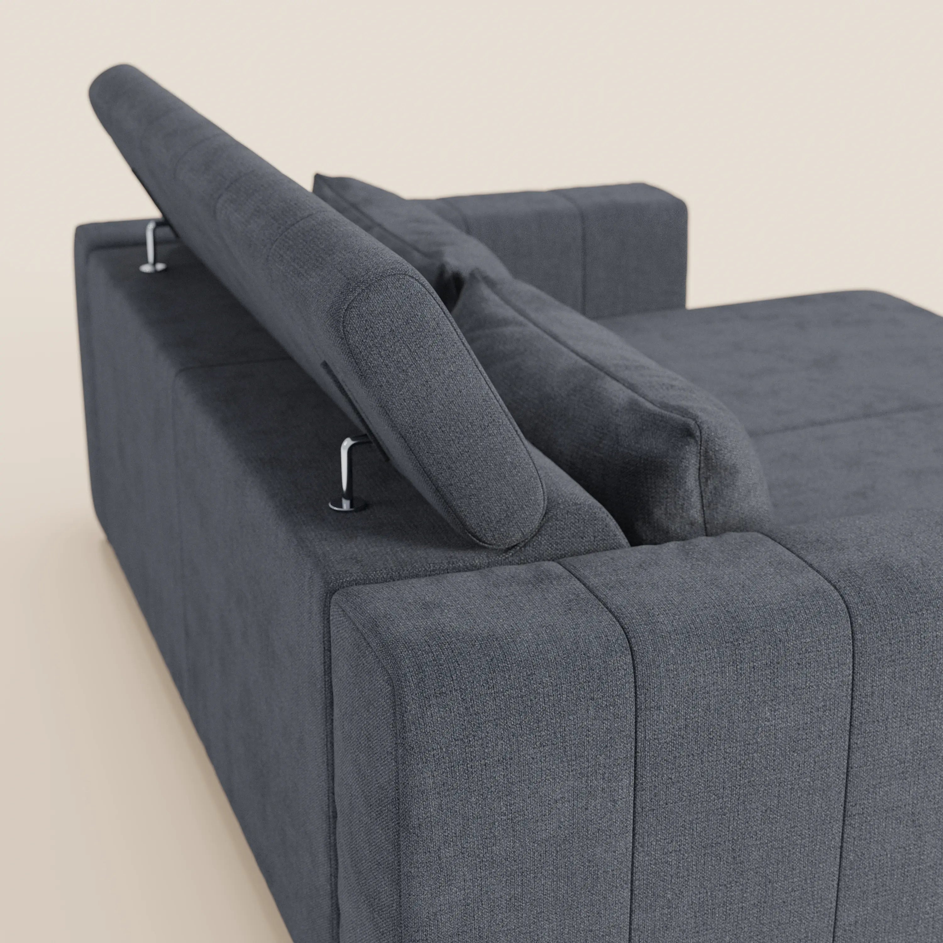 Doric divano 3 posti con sedute allungabili tramite relax elettrico - poggiatesta reclinabile in tessuto smacchiabile T23 - divani.store