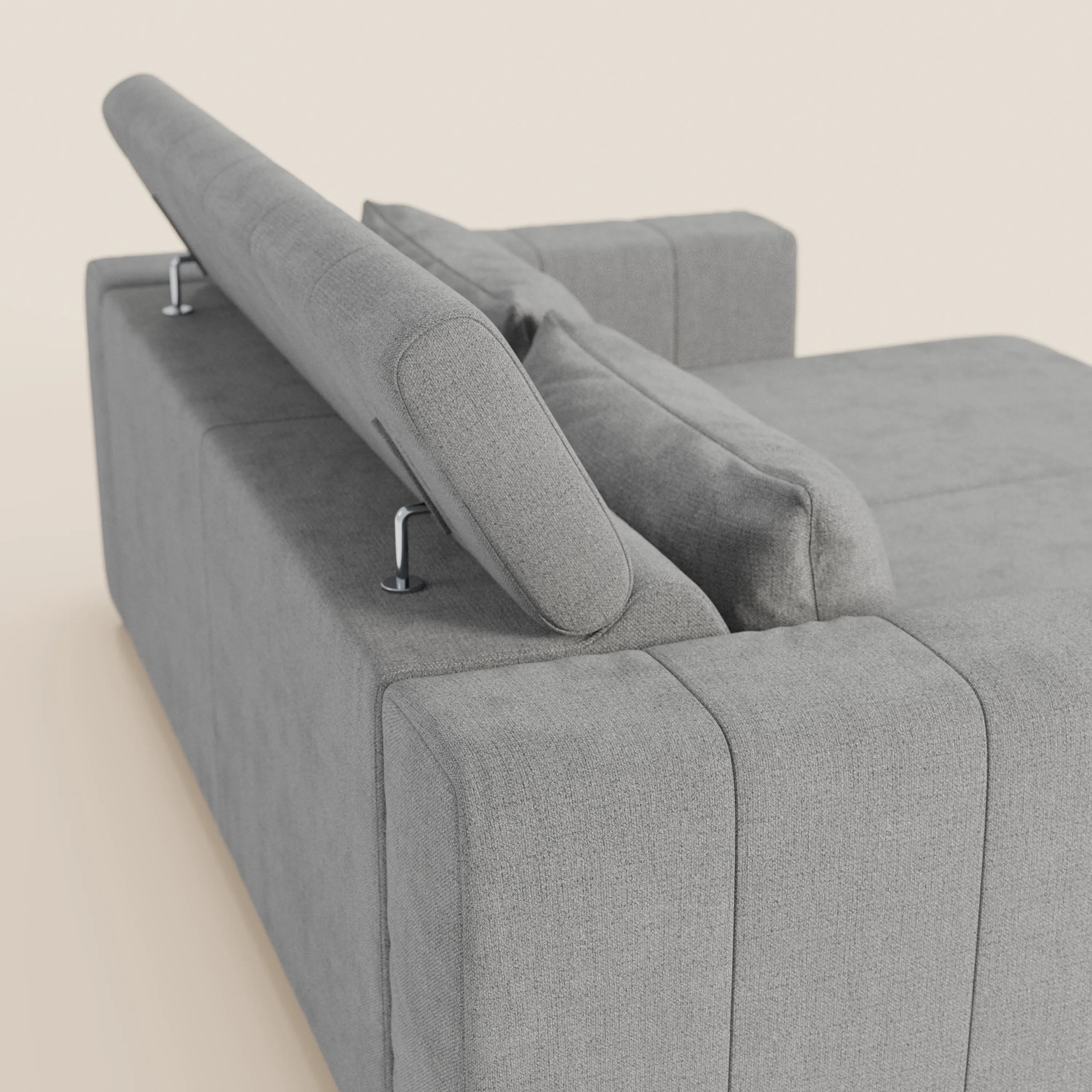 Doric divano 3 posti con sedute allungabili tramite relax elettrico - poggiatesta reclinabile in tessuto smacchiabile T23 - divani.store