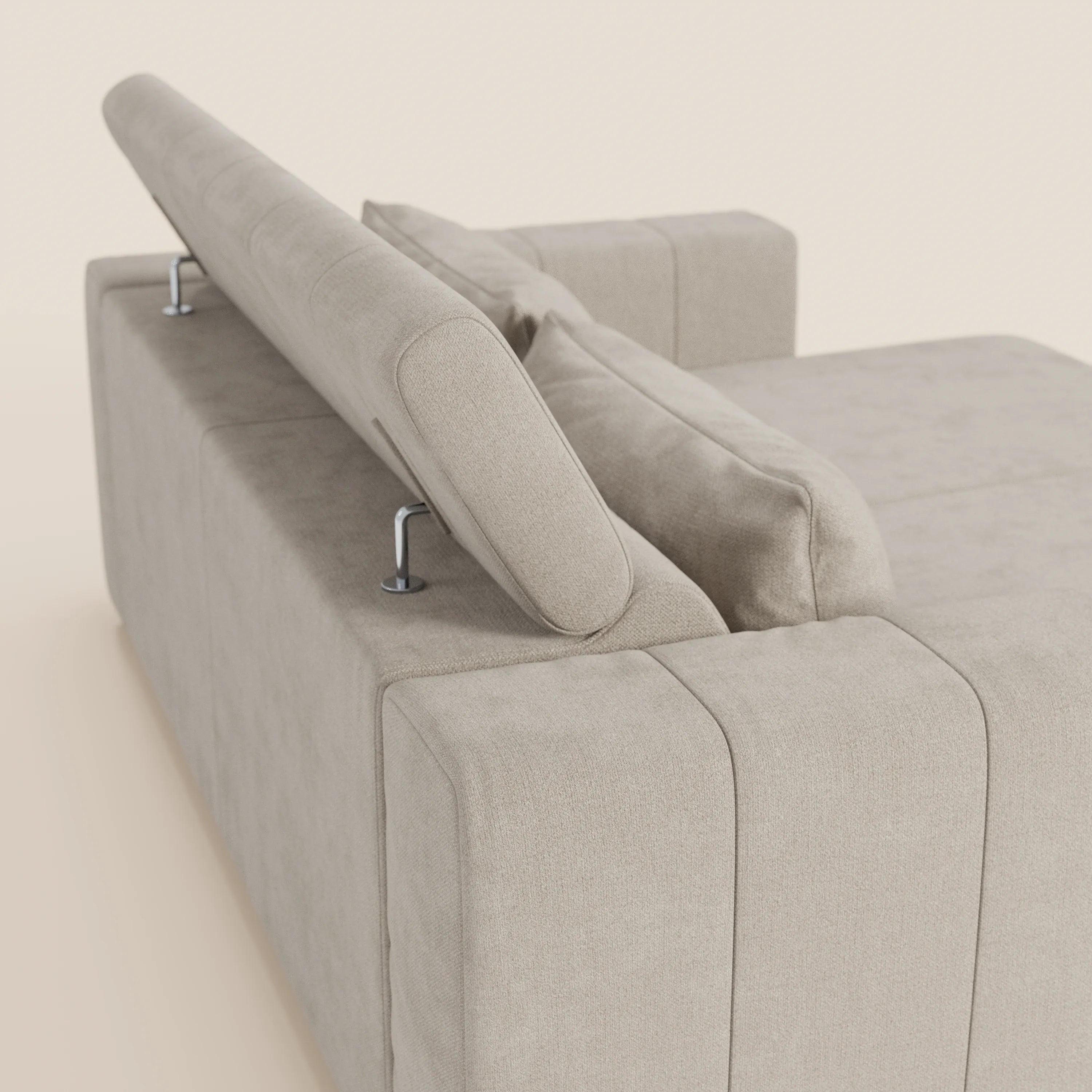 Doric divano 3 posti con sedute allungabili tramite relax elettrico - poggiatesta reclinabile in tessuto smacchiabile T23 - divani.store