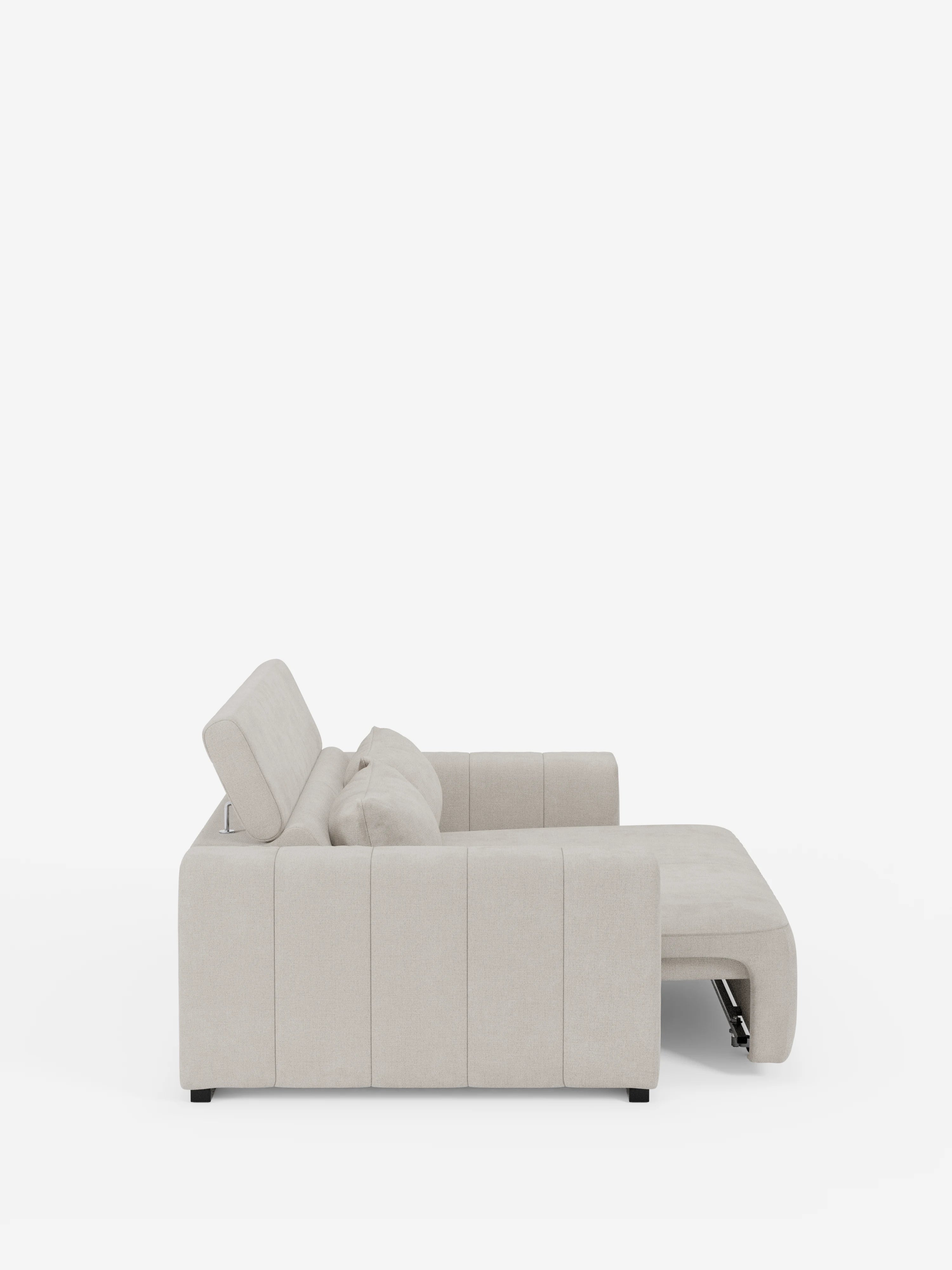 Doric divano 3 posti con sedute allungabili tramite relax elettrico - poggiatesta reclinabile in tessuto smacchiabile T23