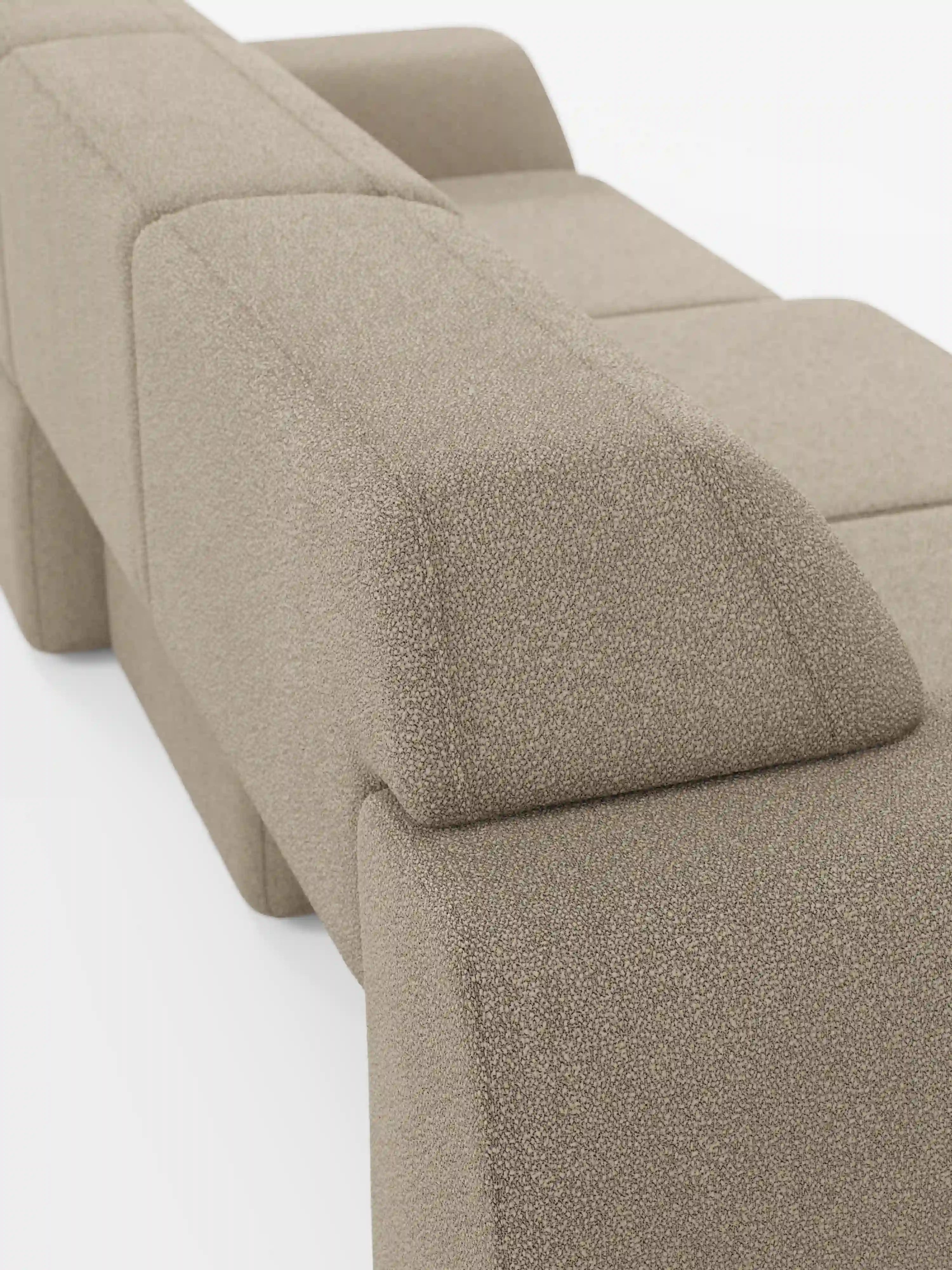 Orbit Sofa mit 3 verschiebbaren und ausziehbaren Sitzen aus schmutzabweisendem Stoff in Baumwolloptik T33