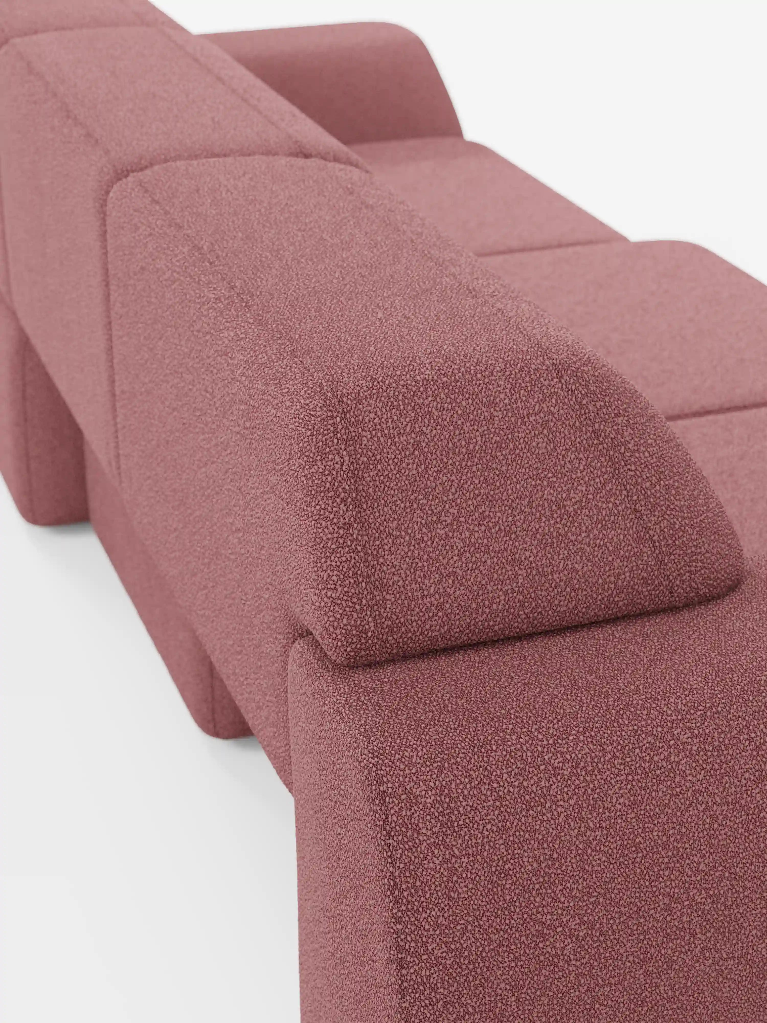 Orbit Sofa mit 3 verschiebbaren und ausziehbaren Sitzen aus schmutzabweisendem Stoff in Baumwolloptik T33