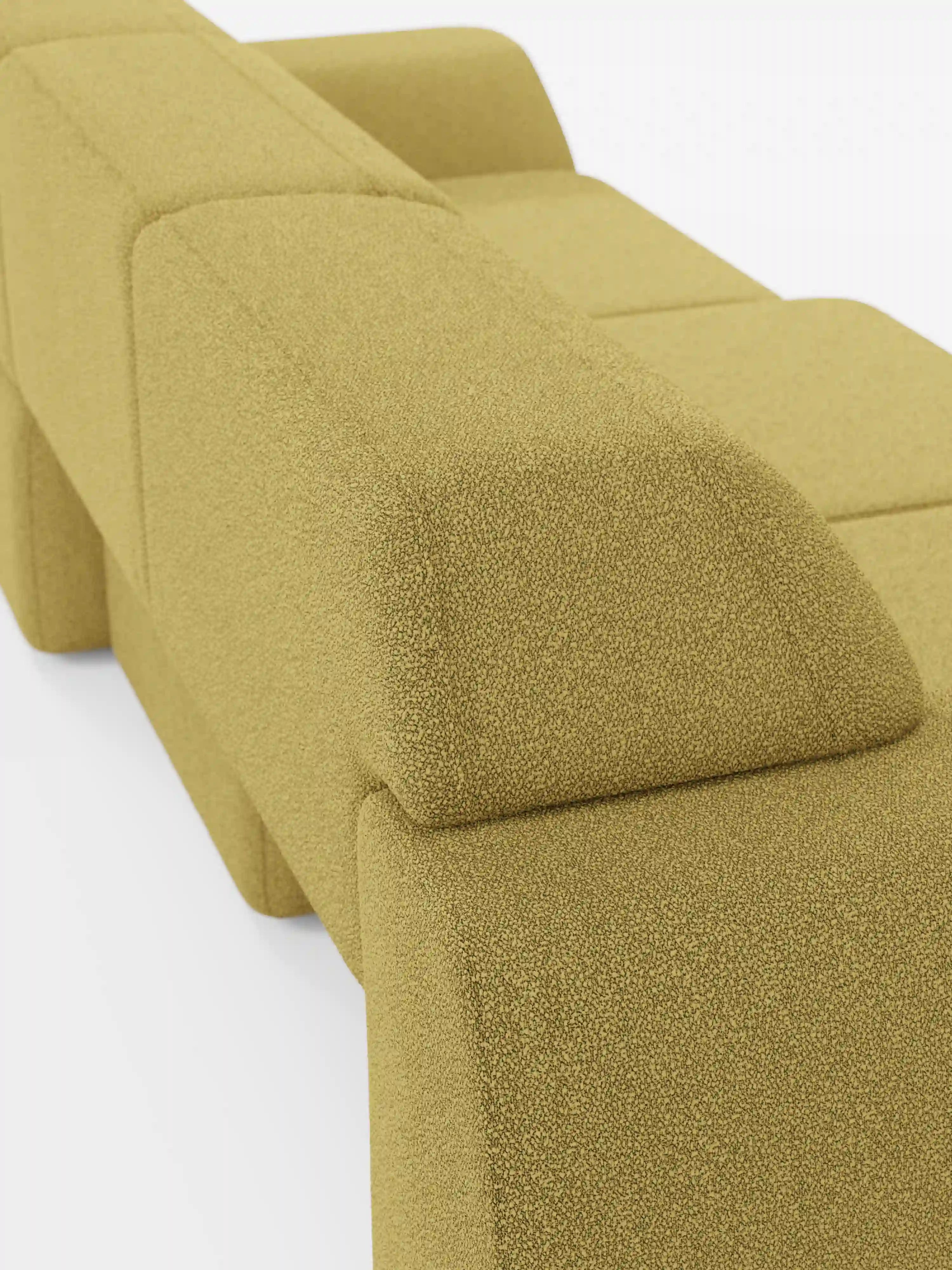Orbit Sofa mit 3 verschiebbaren und ausziehbaren Sitzen aus schmutzabweisendem Stoff in Baumwolloptik T33