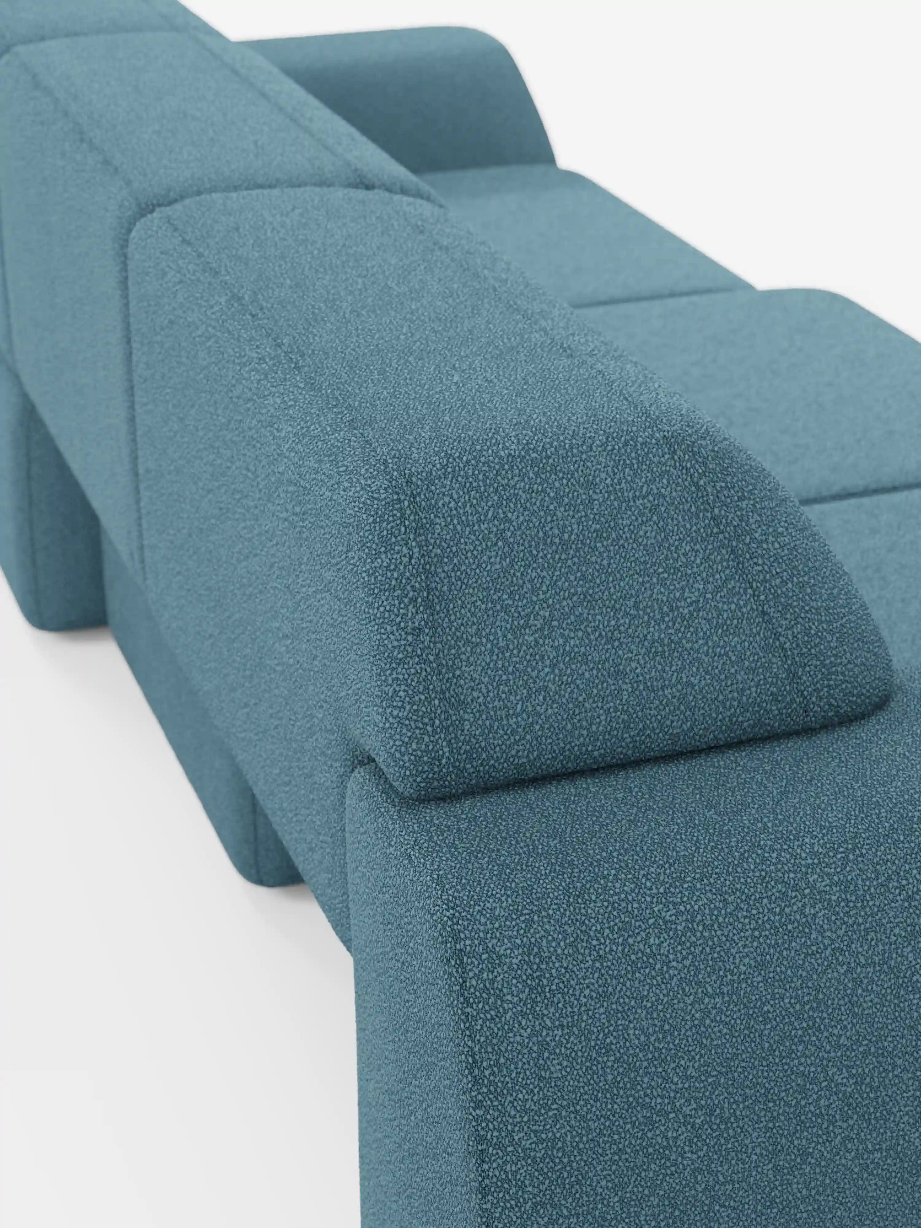 Orbit Sofa mit 3 verschiebbaren und ausziehbaren Sitzen aus schmutzabweisendem Stoff in Baumwolloptik T33