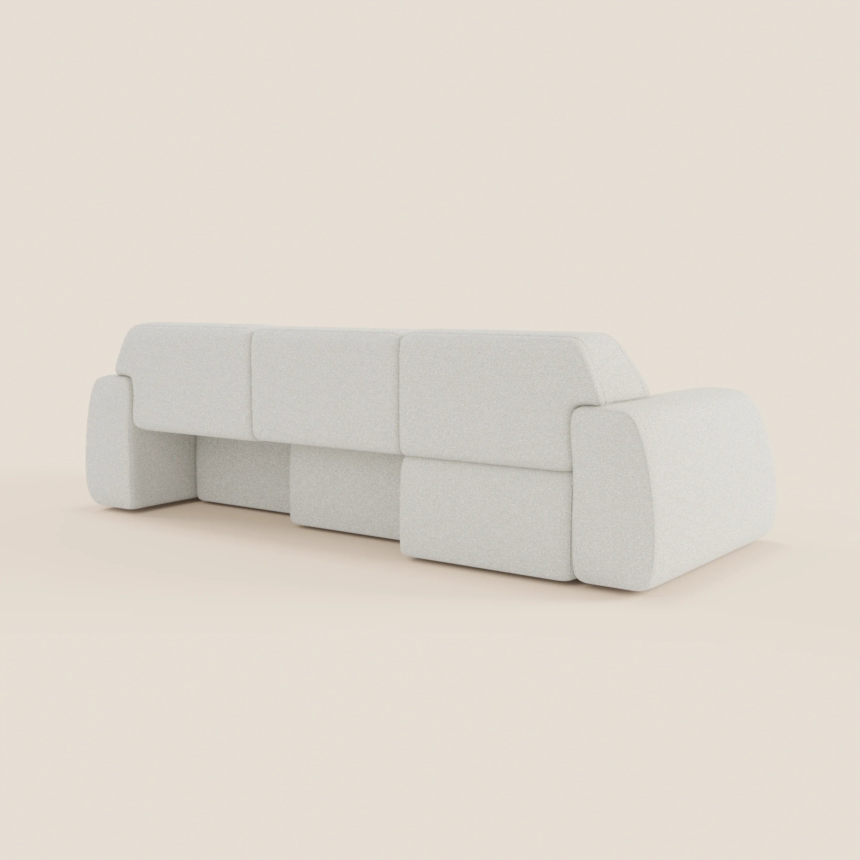 Orbit divano con 3 sedute scorrevoli e allungabili in tessuto effetto cotone smacchiabile T33 - divani.store