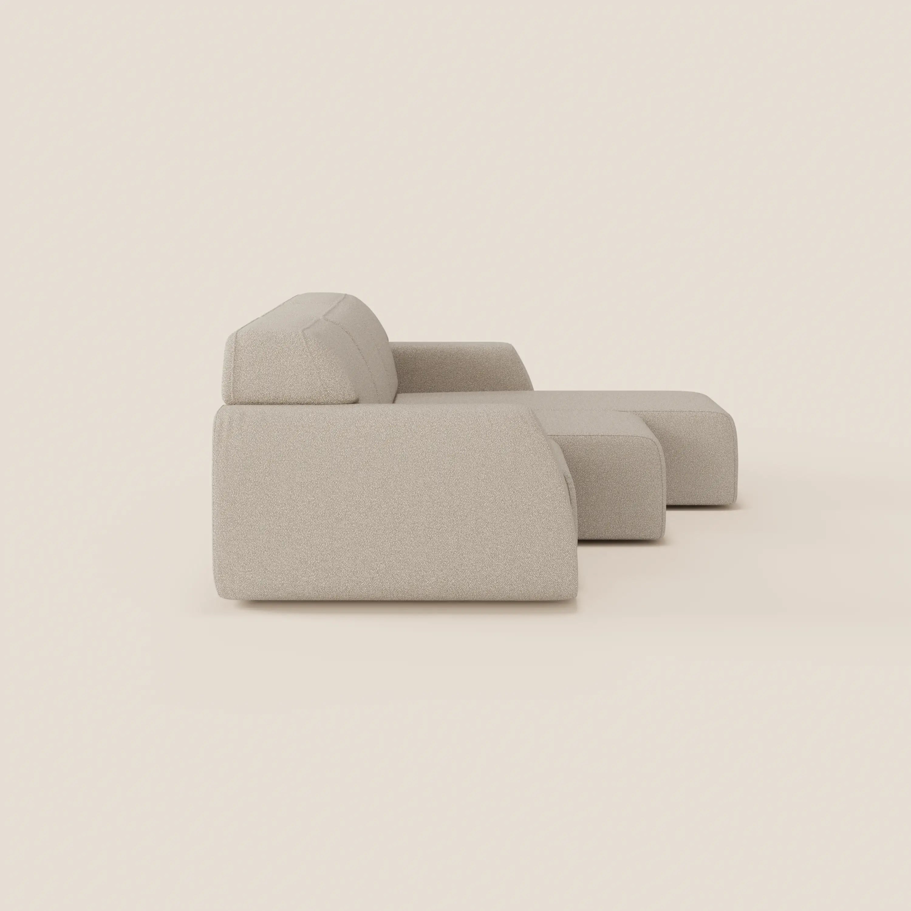 Orbit Divano angolare con penisola reversibile e tutte le sedute allungabili in tessuto smacchiabile effetto cotone T33 - divani.store