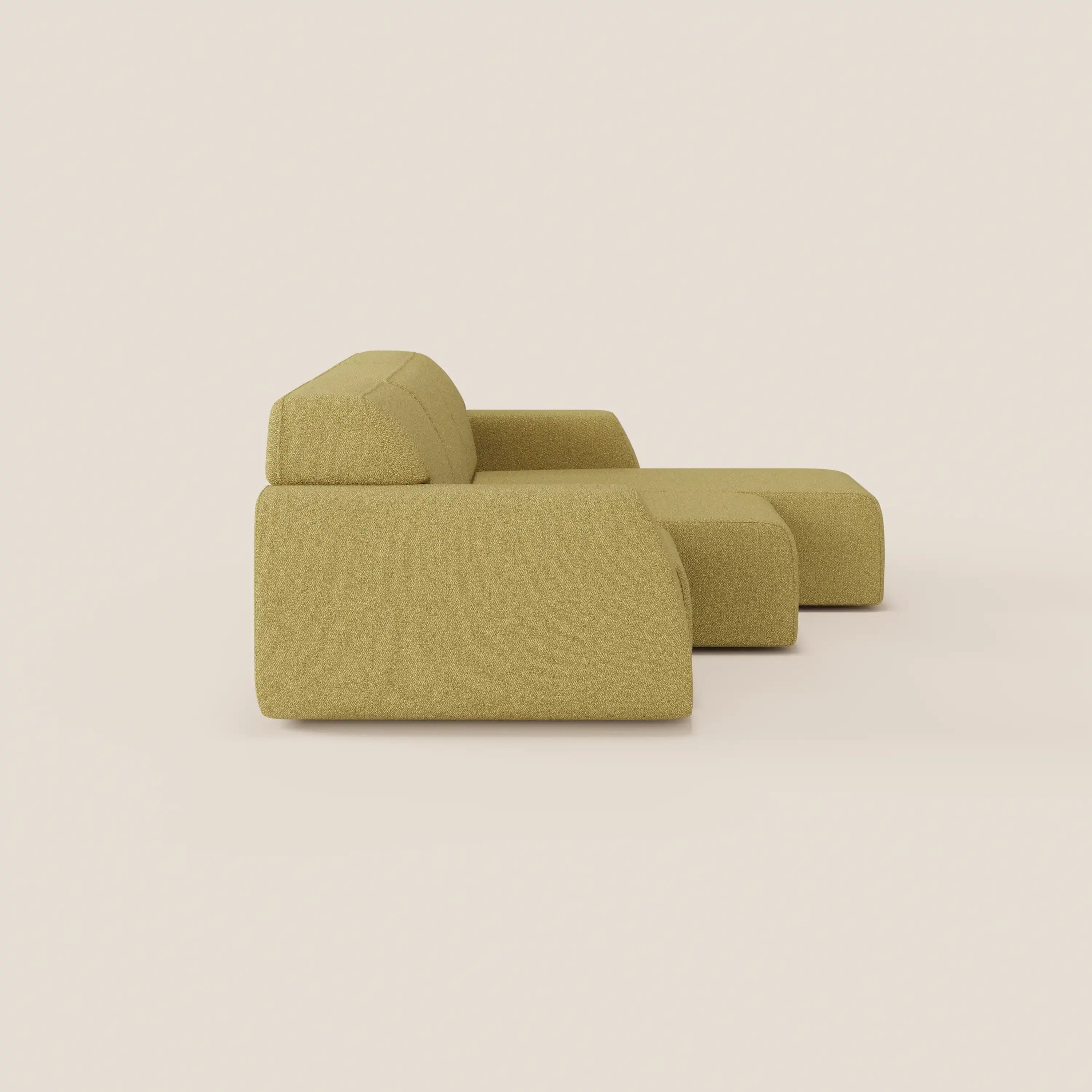 Orbit Divano angolare con penisola reversibile e tutte le sedute allungabili in tessuto smacchiabile effetto cotone T33 - divani.store