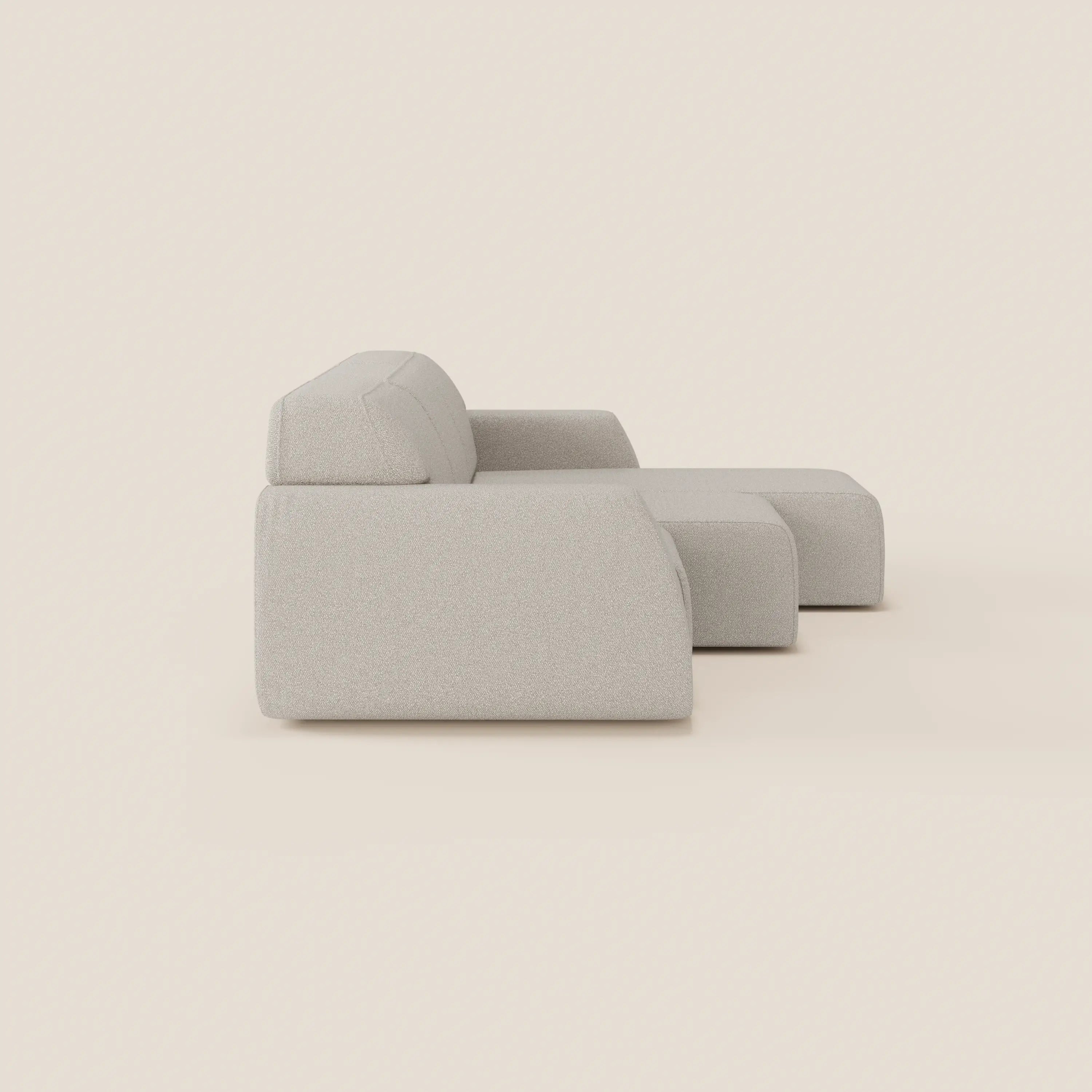 Orbit Divano angolare con penisola reversibile e tutte le sedute allungabili in tessuto smacchiabile effetto cotone T33 - divani.store