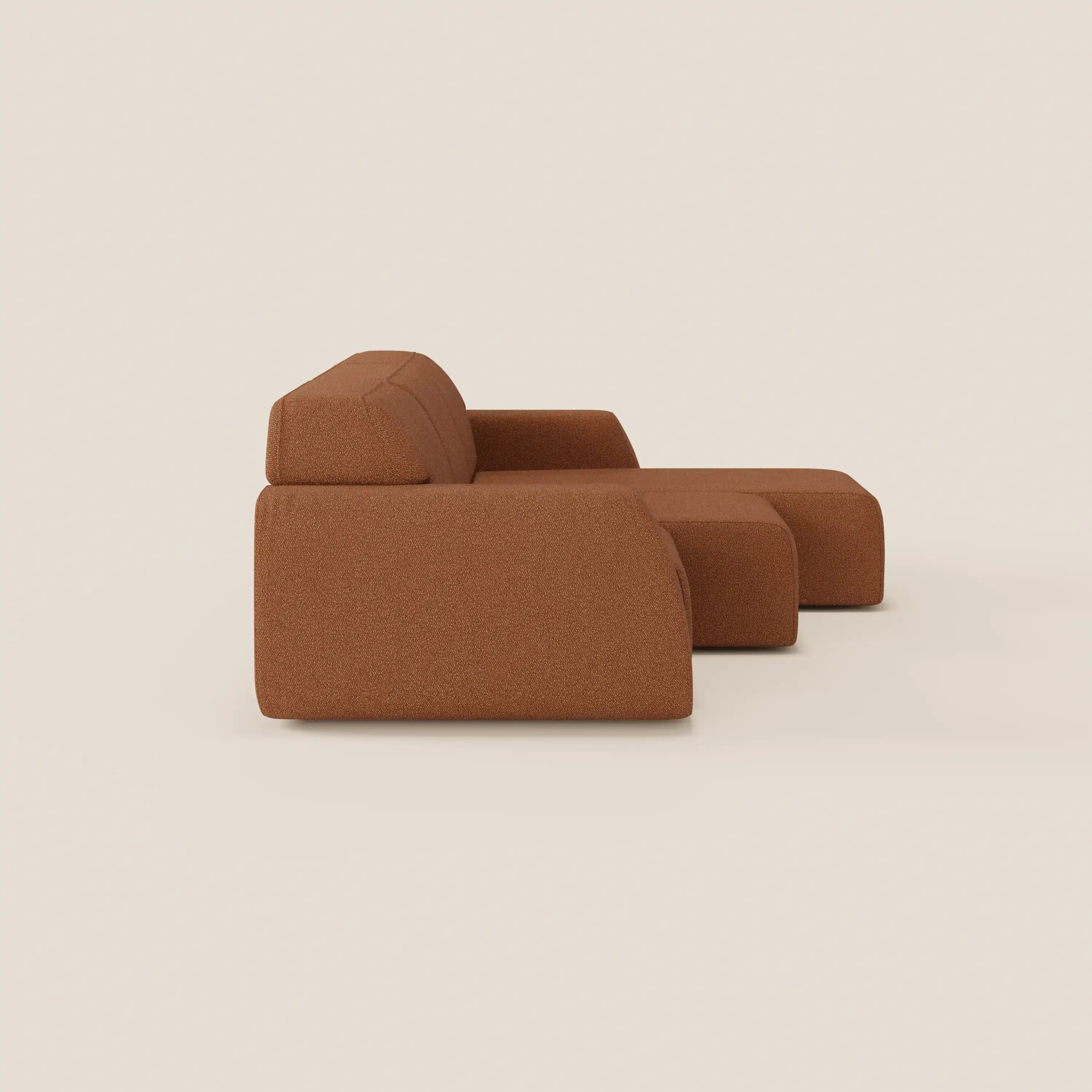 Orbit Divano angolare con penisola reversibile e tutte le sedute allungabili in tessuto smacchiabile effetto cotone T33 - divani.store