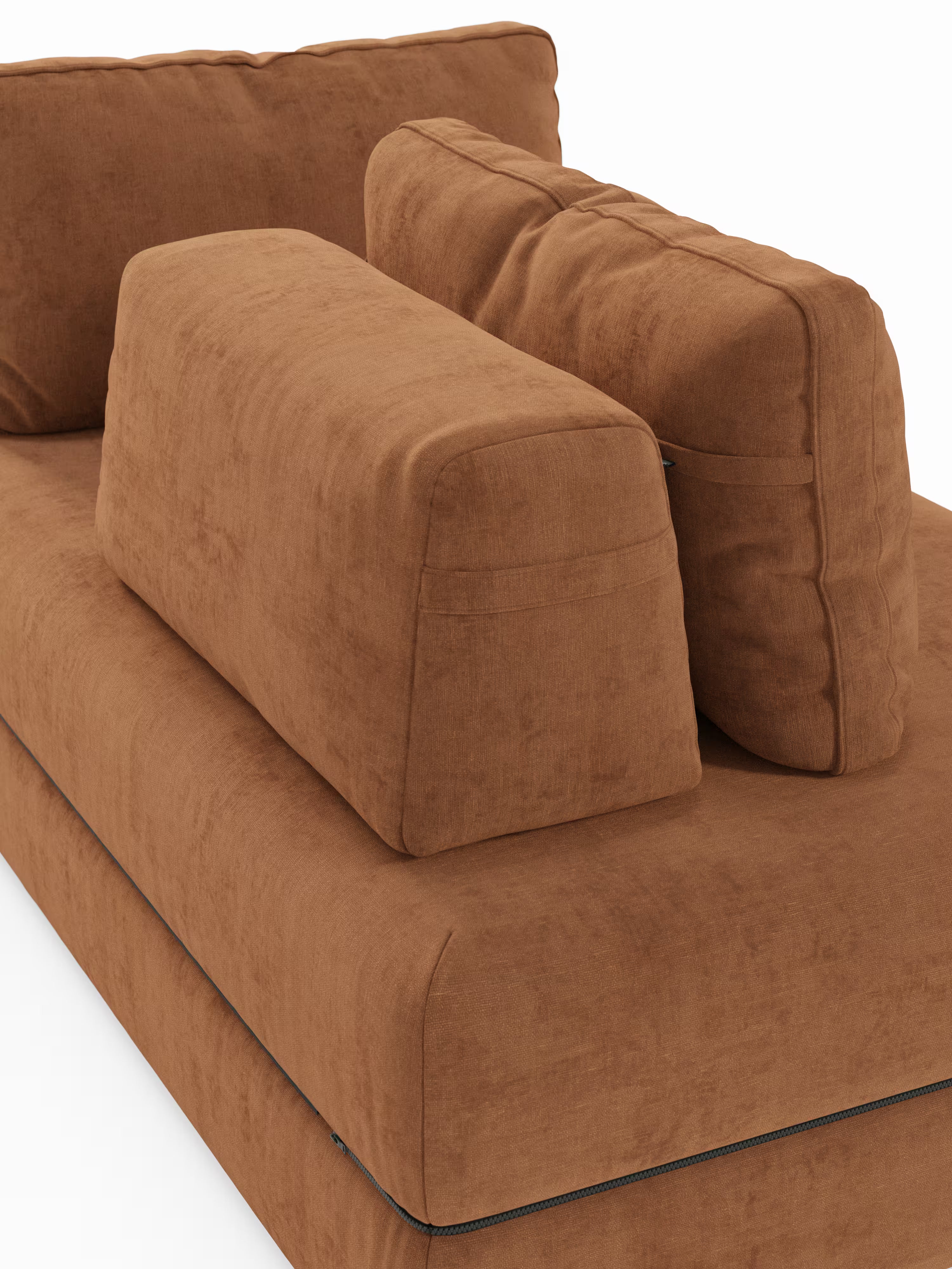 Rift divano letto matrimoniale 2 posti e 3 posti con schienali mobili - materasso alto 24 cm e memory foam in tessuto smacchiabile T31