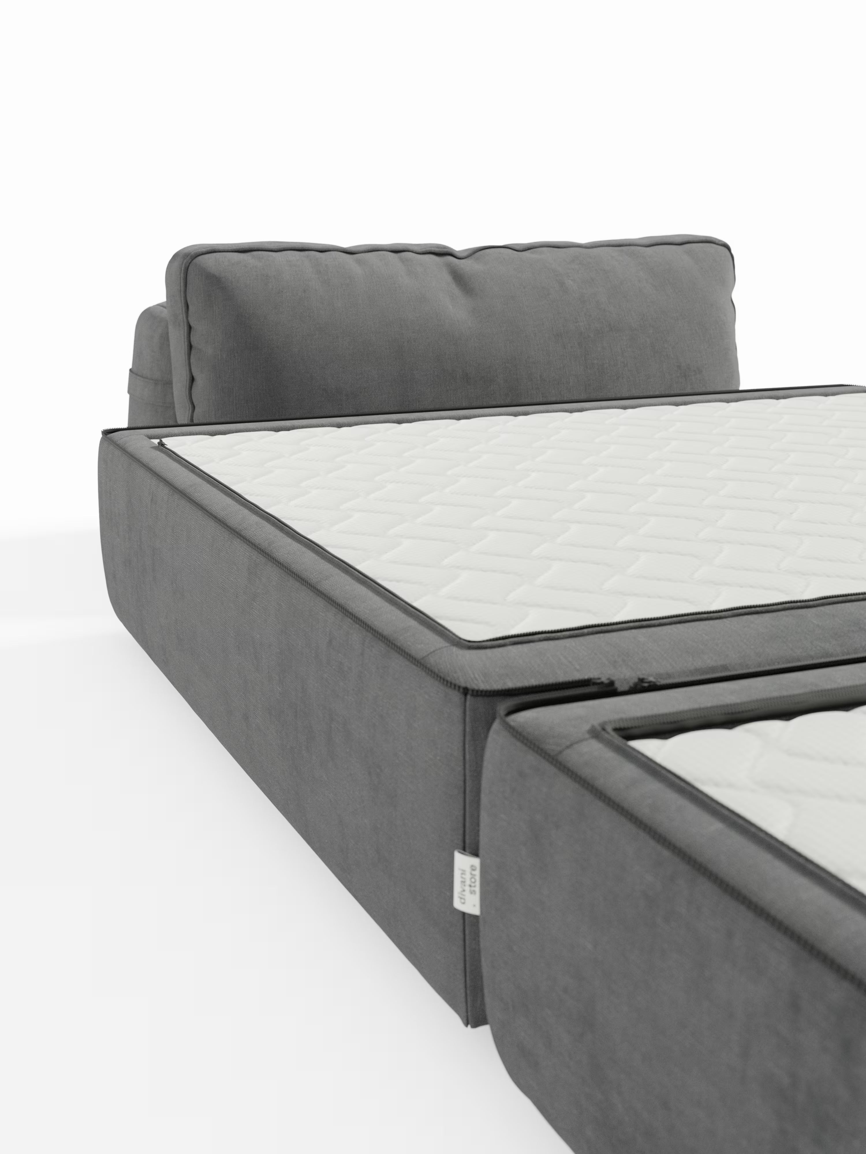 Rift poltrona letto con materasso alto 24 cm e memory foam - schienale mobile e tessuto smacchiabile T31