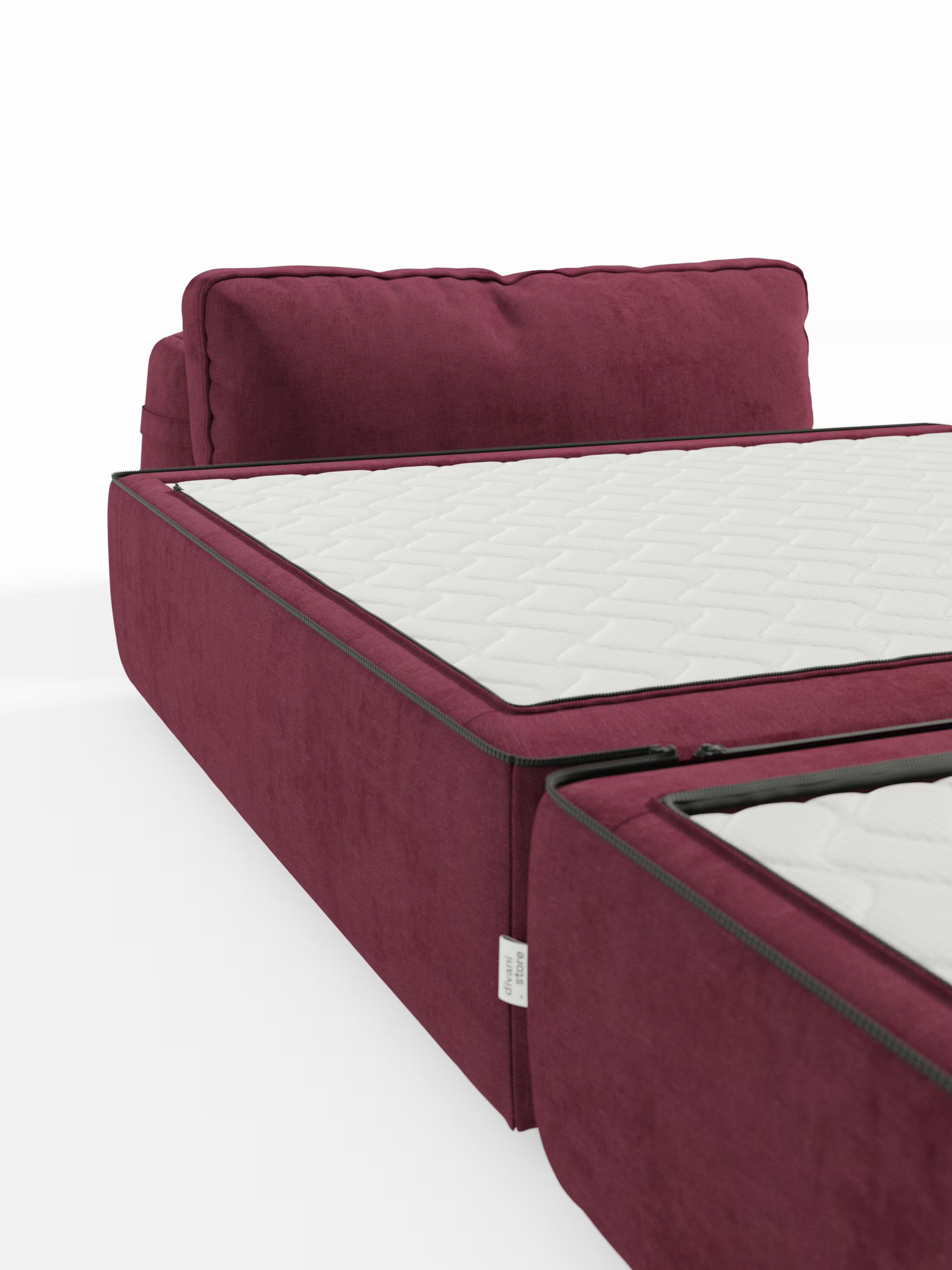 Rift poltrona letto con materasso alto 24 cm e memory foam - schienale mobile e tessuto smacchiabile T31