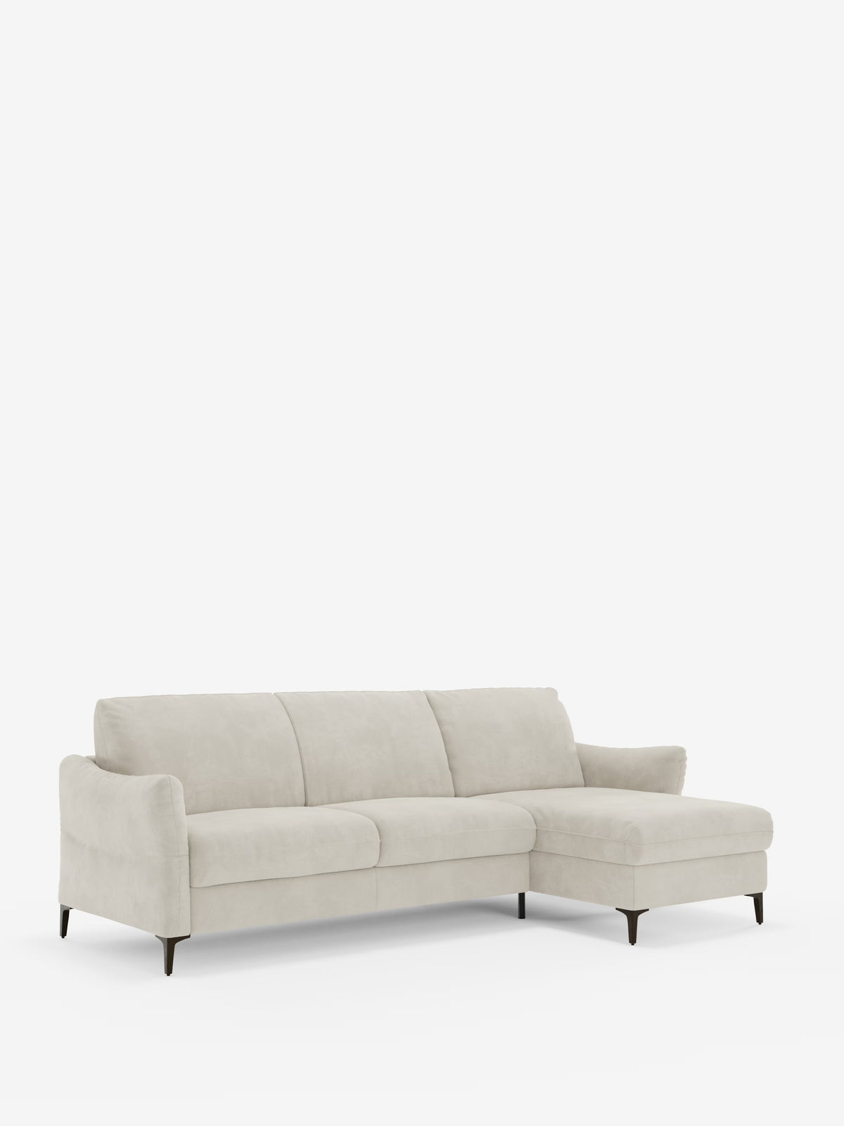 Dalia divano letto con penisola contenitore e materasso alto 18 cm - piedini alti e tessuto smacchiabile T30
