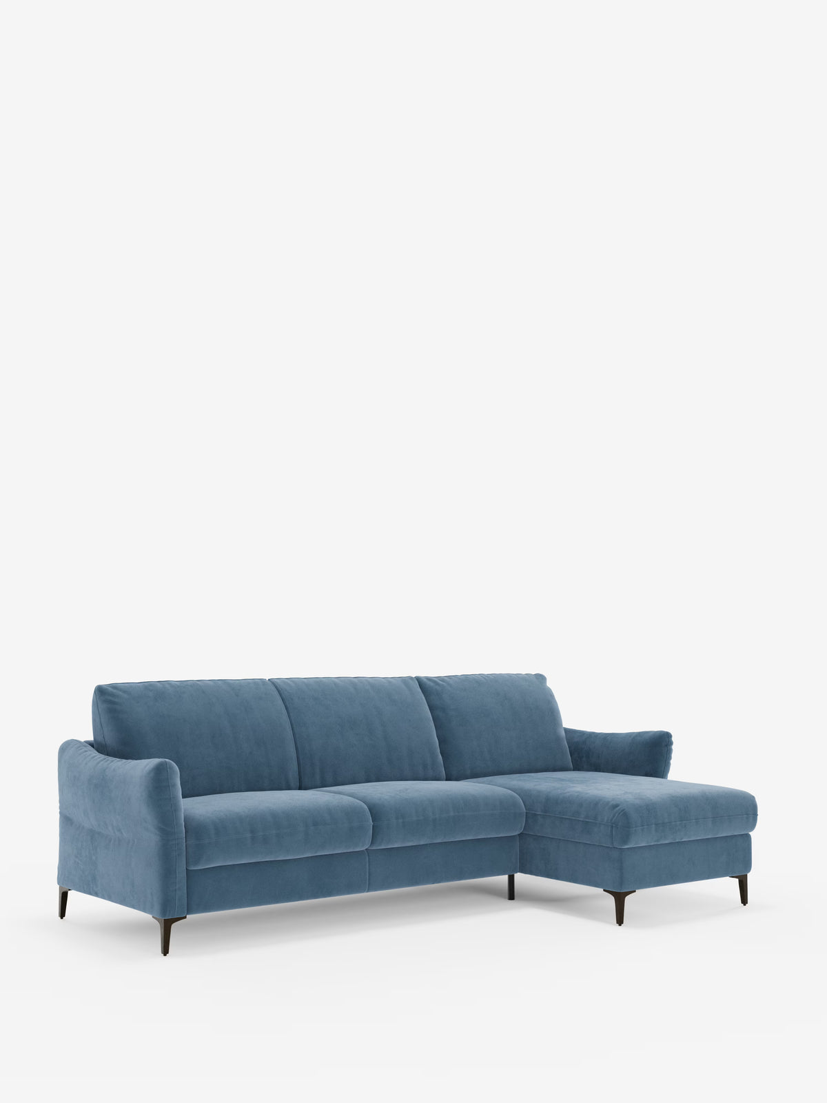 Dalia divano letto con penisola contenitore e materasso alto 18 cm - piedini alti e tessuto smacchiabile T30