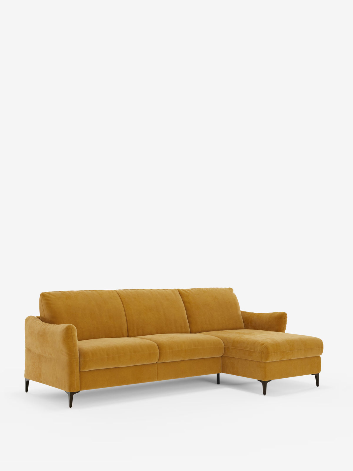Dalia divano letto con penisola contenitore e materasso alto 18 cm - piedini alti e tessuto smacchiabile T30