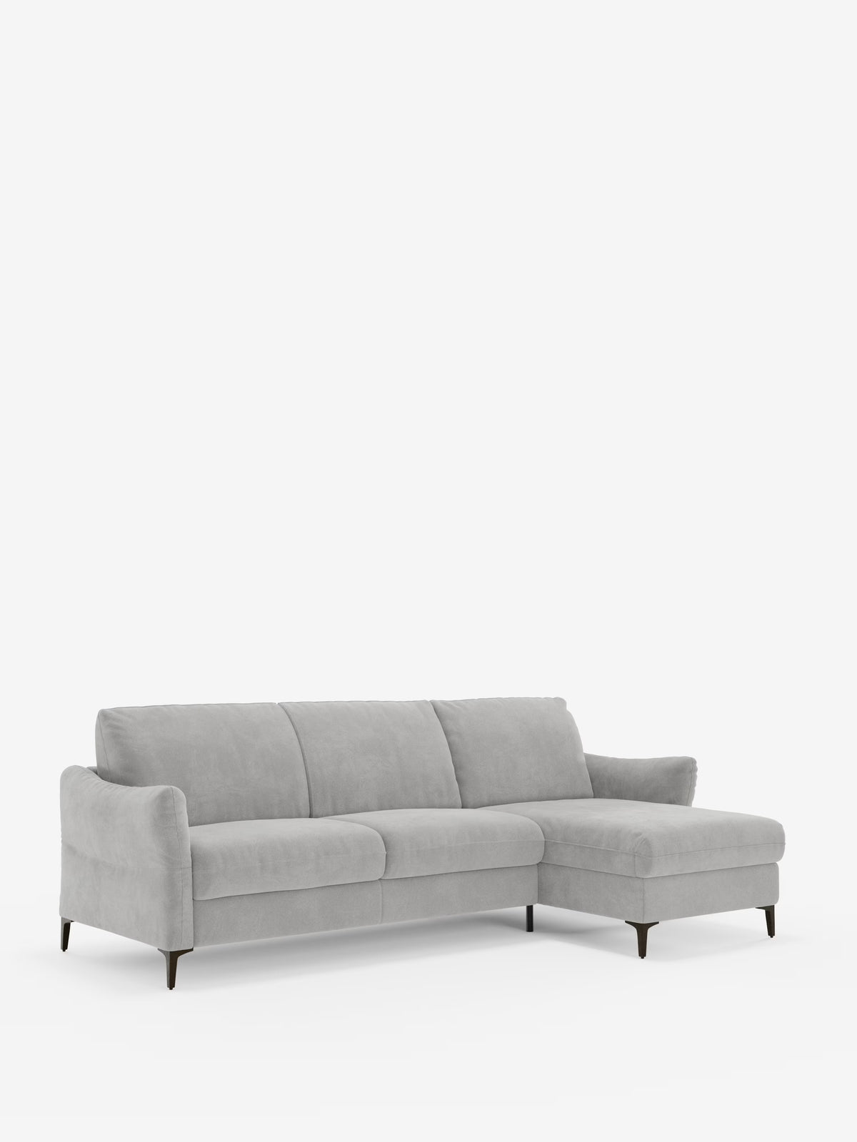 Dalia divano letto con penisola contenitore e materasso alto 18 cm - piedini alti e tessuto smacchiabile T30