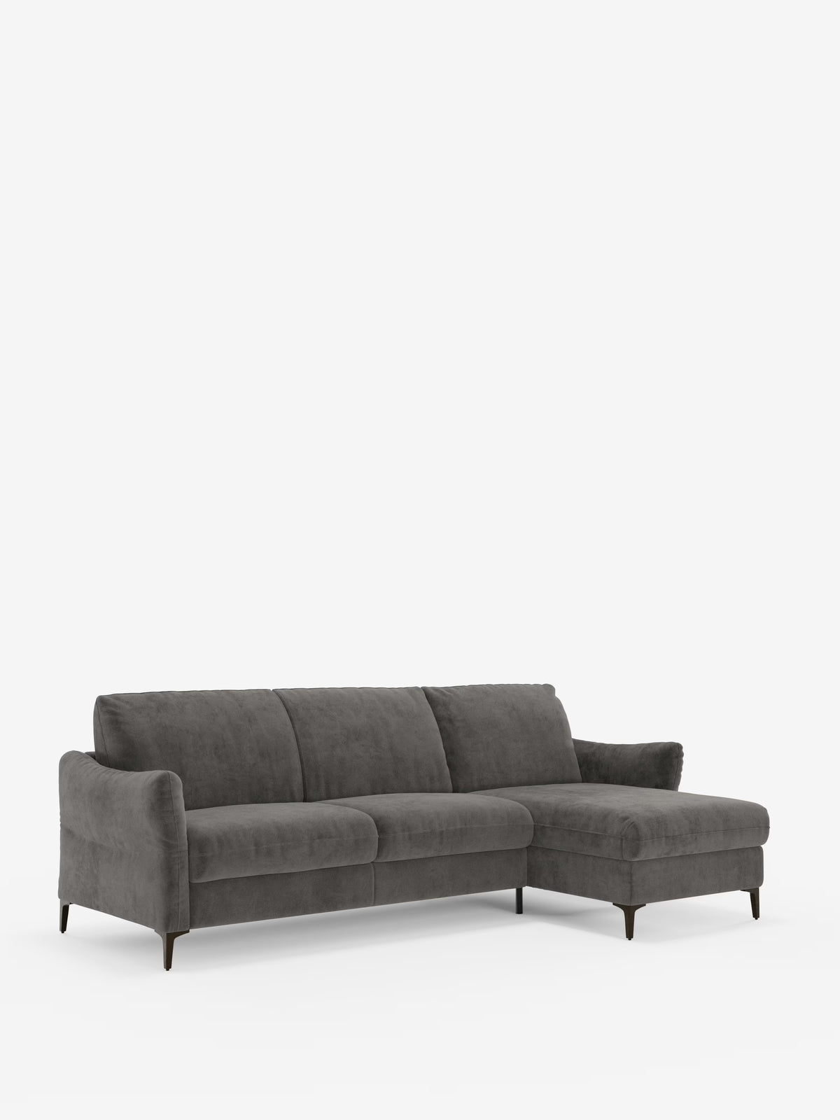 Dalia divano letto con penisola contenitore e materasso alto 18 cm - piedini alti e tessuto smacchiabile T30