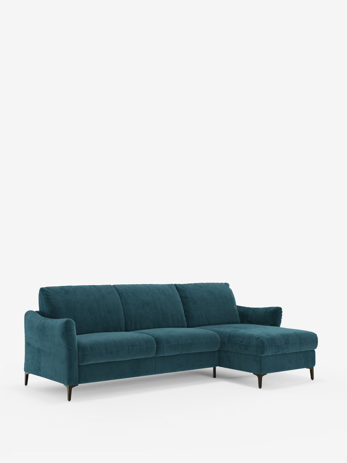 Dalia divano letto con penisola contenitore e materasso alto 18 cm - piedini alti e tessuto smacchiabile T30