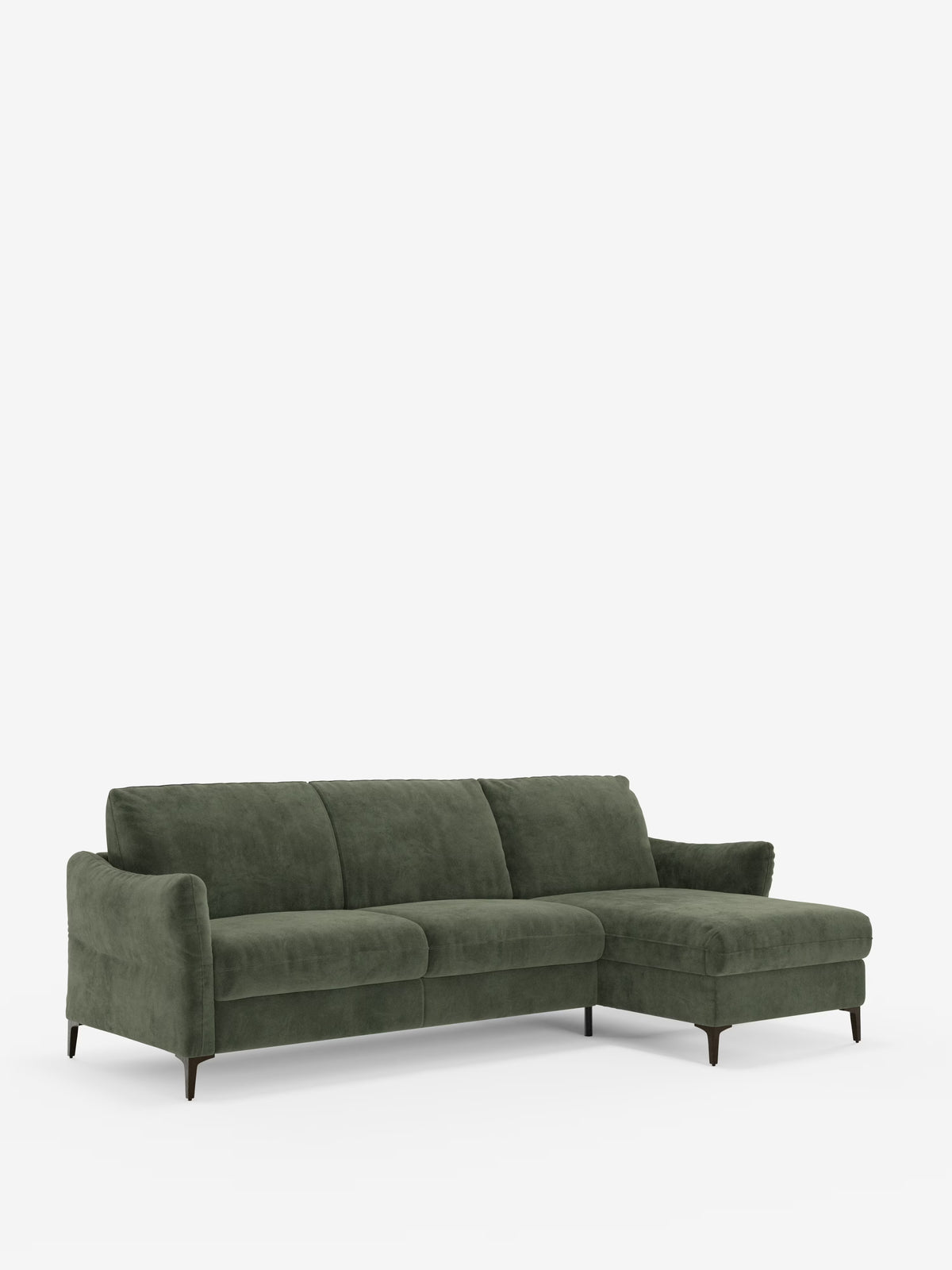 Dalia divano letto con penisola contenitore e materasso alto 18 cm - piedini alti e tessuto smacchiabile T30