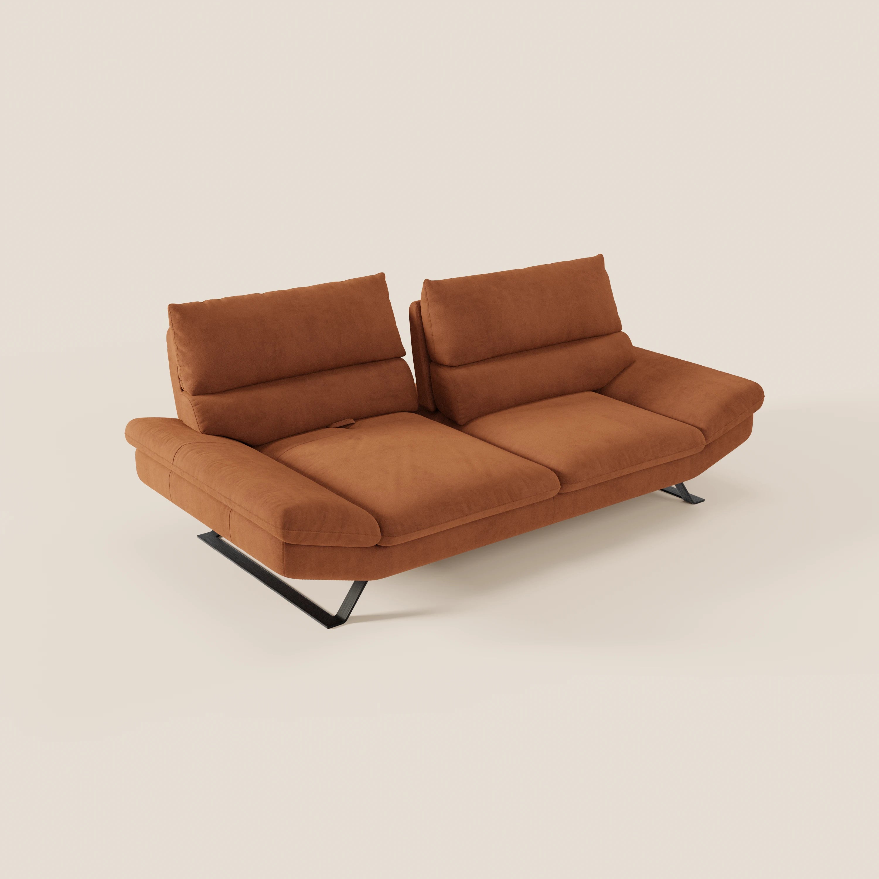 Eclipse Divano dal design moderno 2 e 3 posti con schienali traslanti - piedini alti in elegante microfibra smacchiabile T11 - divani.store