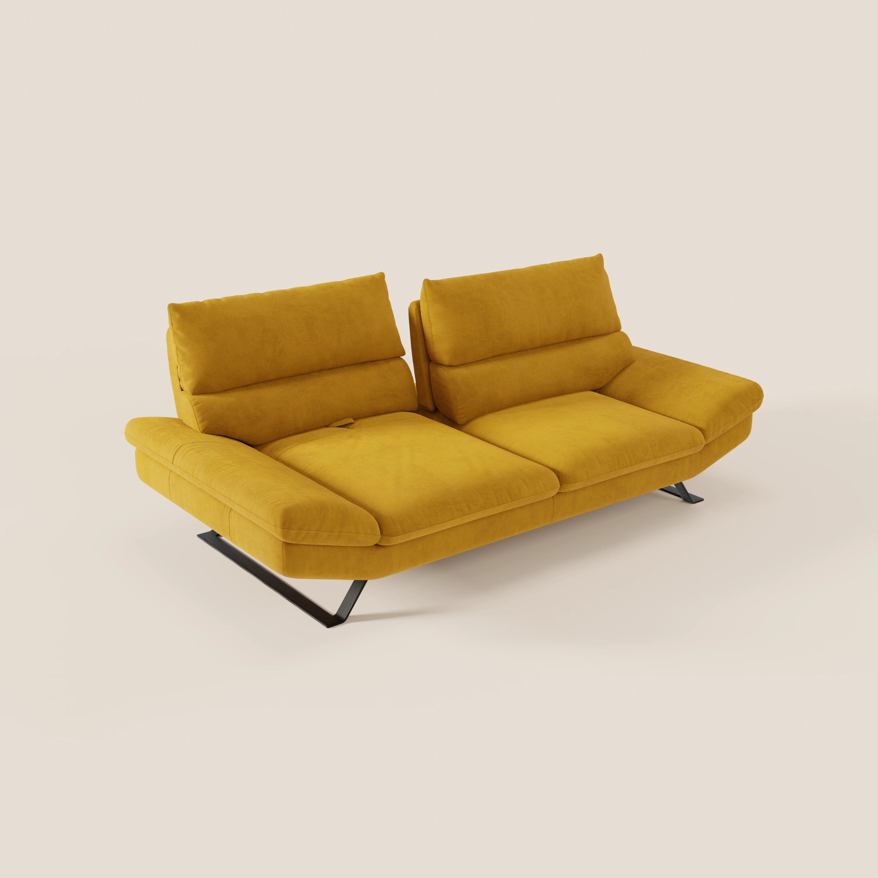 Eclipse Divano dal design moderno 2 e 3 posti con schienali traslanti - piedini alti in elegante microfibra smacchiabile T11 - divani.store