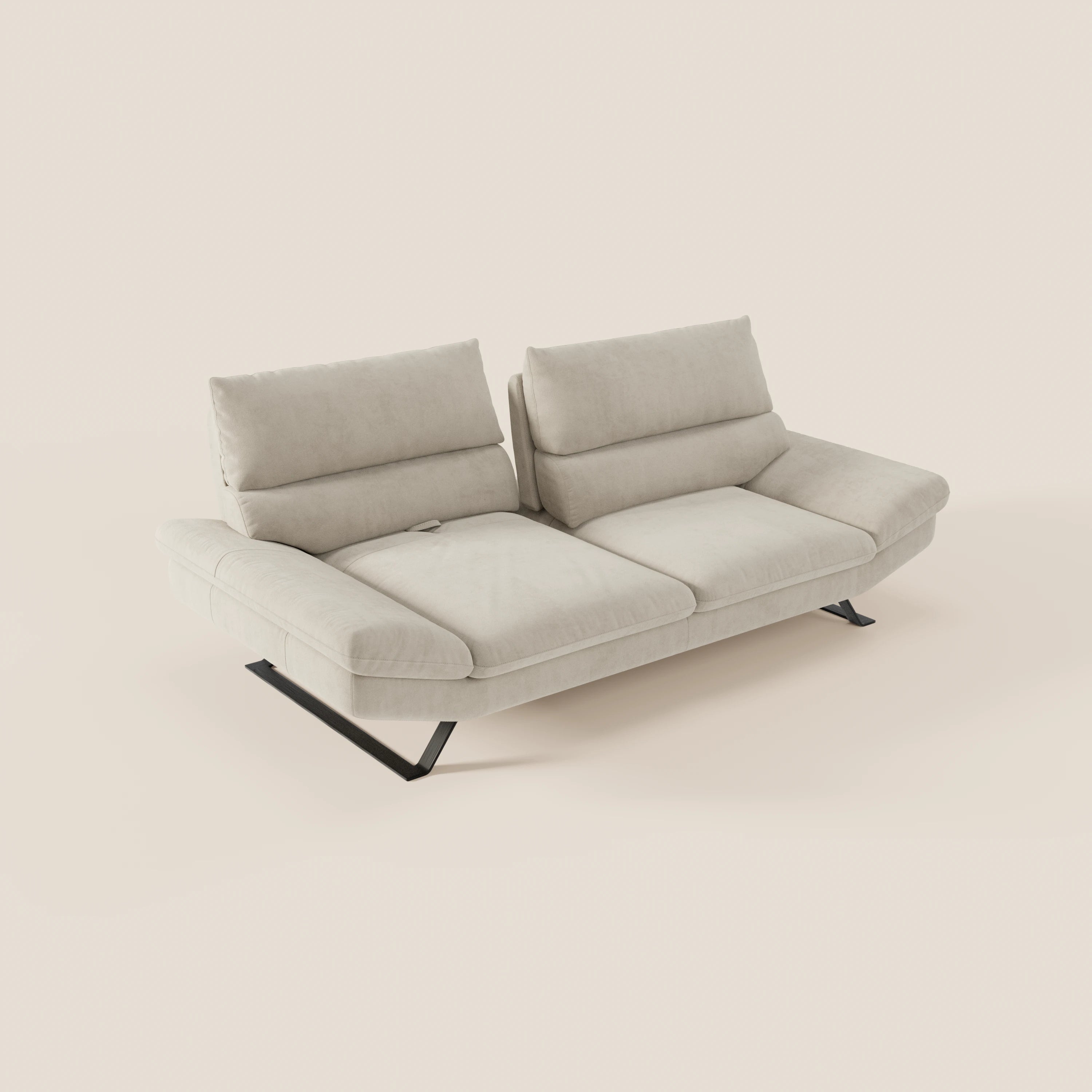Eclipse Divano dal design moderno 2 e 3 posti con schienali traslanti - piedini alti in elegante microfibra smacchiabile T11 - divani.store