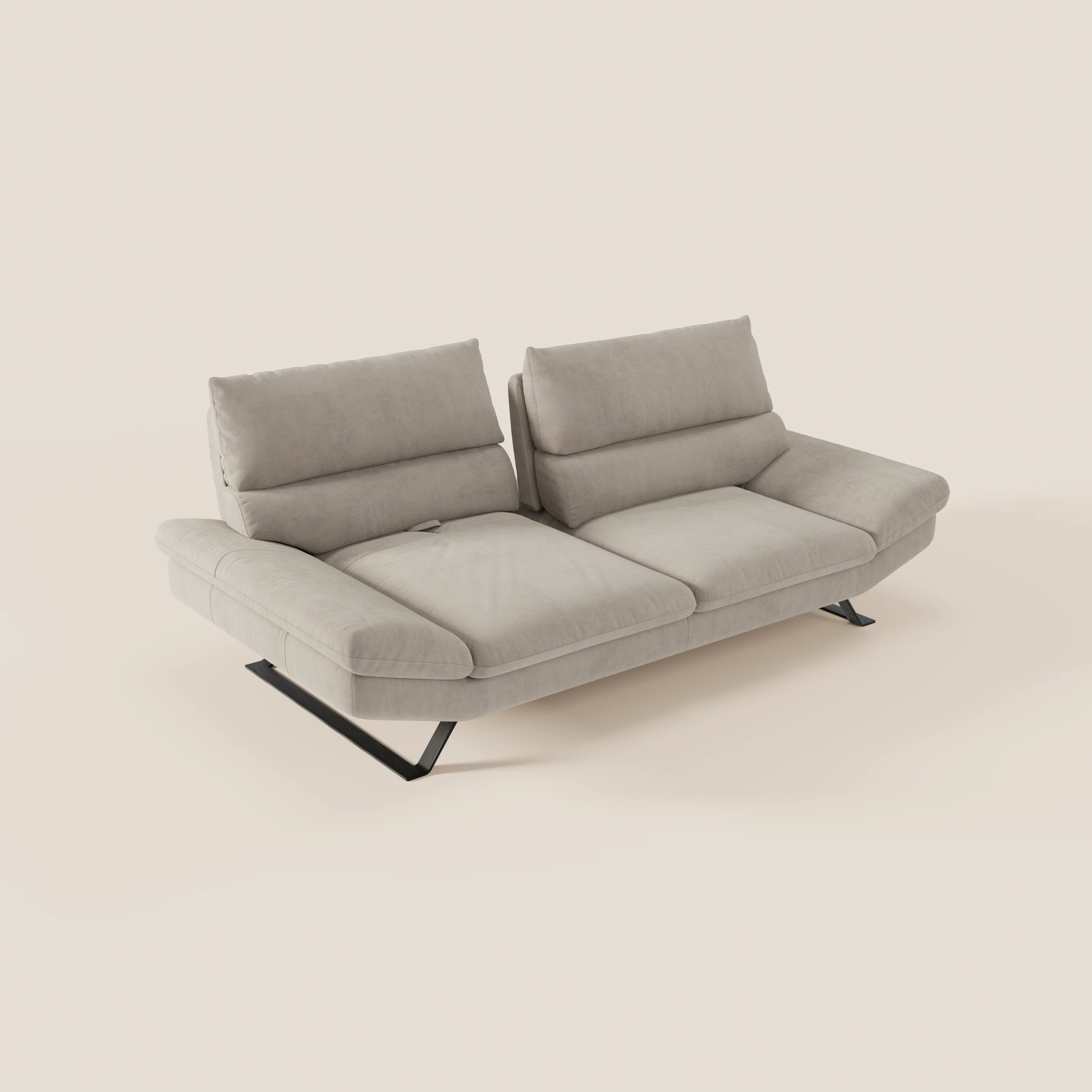 Eclipse Divano dal design moderno 2 e 3 posti con schienali traslanti - piedini alti in elegante microfibra smacchiabile T11 - divani.store