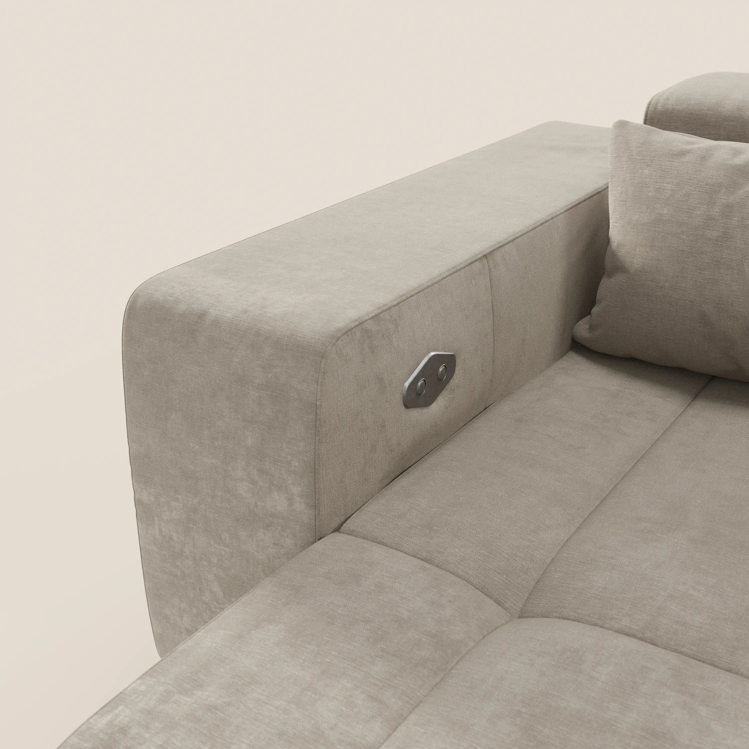 Monarch Divano con Relax Elettrico per allungamento sedute e Poggiatesta Reclinabile in tessuto morbido smacchiabile T31 - divani.store