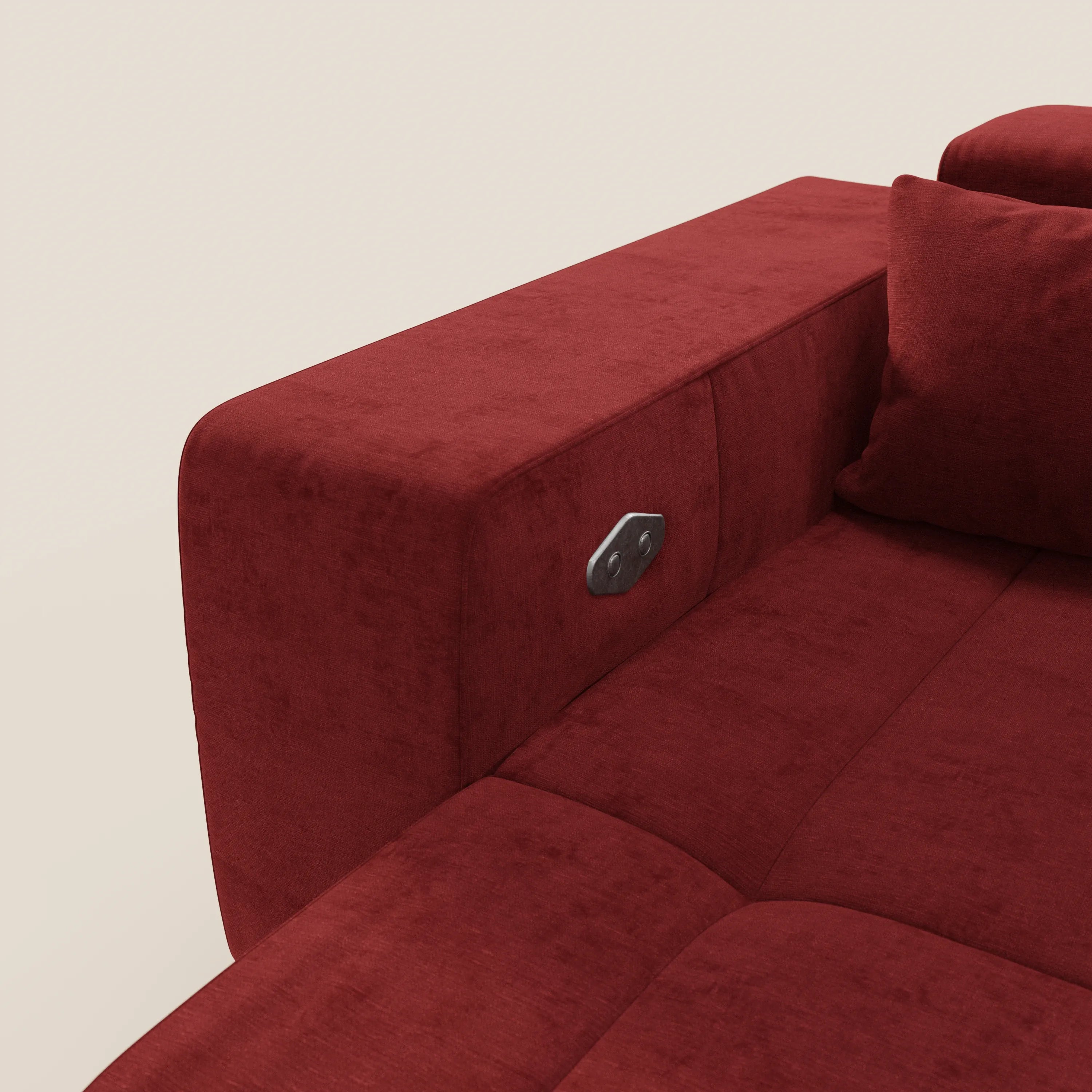 Monarch Divano con Relax Elettrico per allungamento sedute e Poggiatesta Reclinabile in tessuto morbido smacchiabile T31 - divani.store