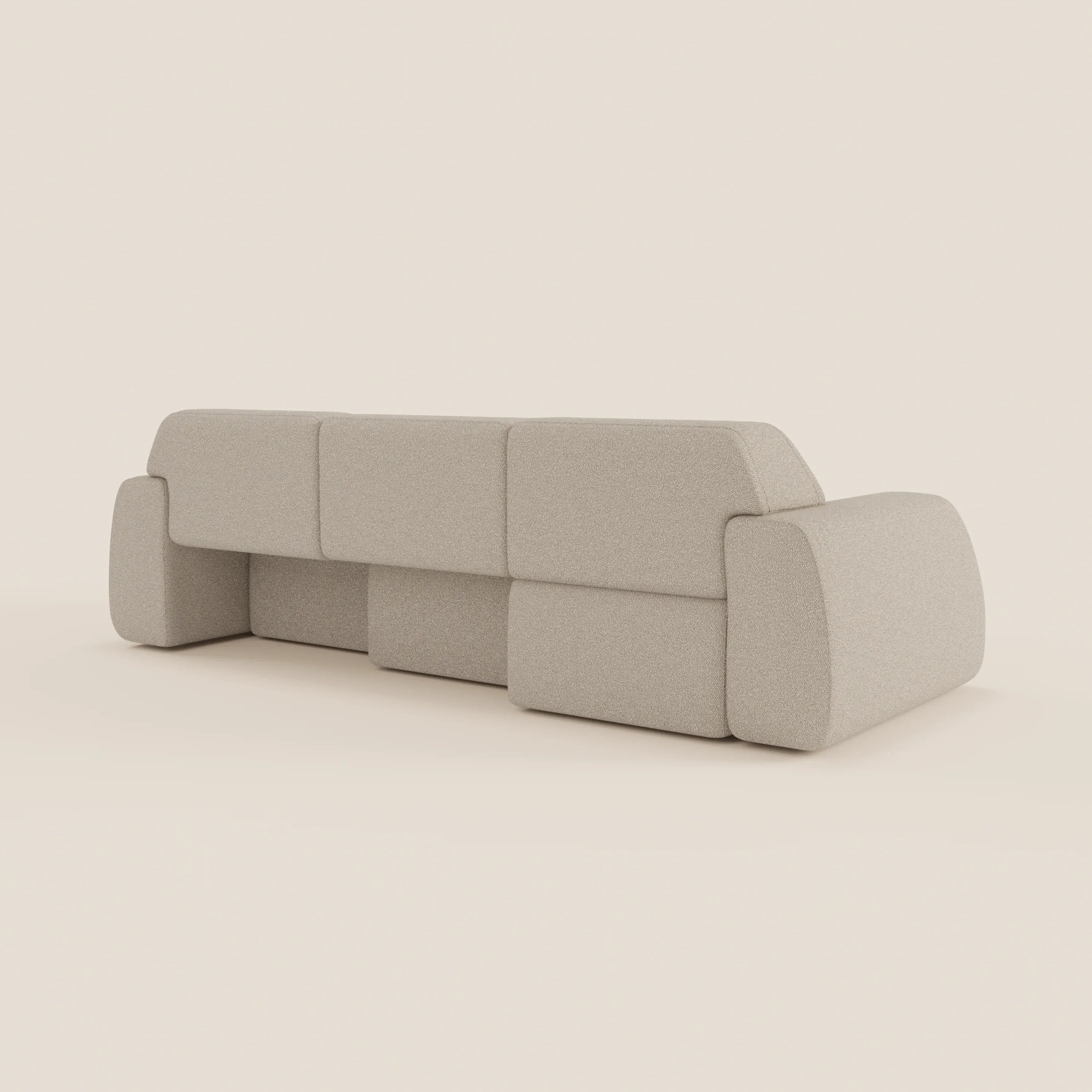Orbit Divano angolare con penisola reversibile e tutte le sedute allungabili in tessuto smacchiabile effetto cotone T33 - divani.store