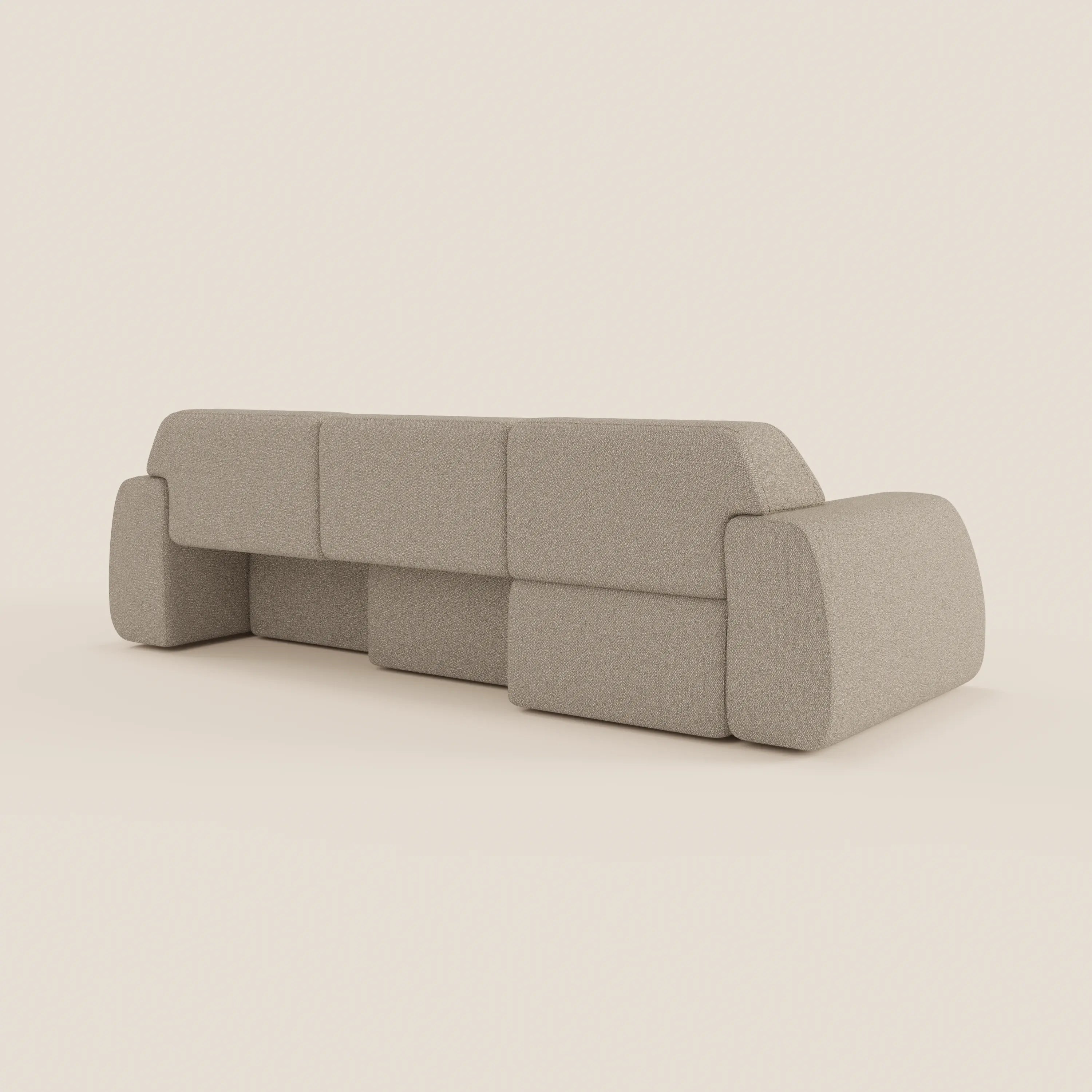 Orbit Divano angolare con penisola reversibile e tutte le sedute allungabili in tessuto smacchiabile effetto cotone T33 - divani.store