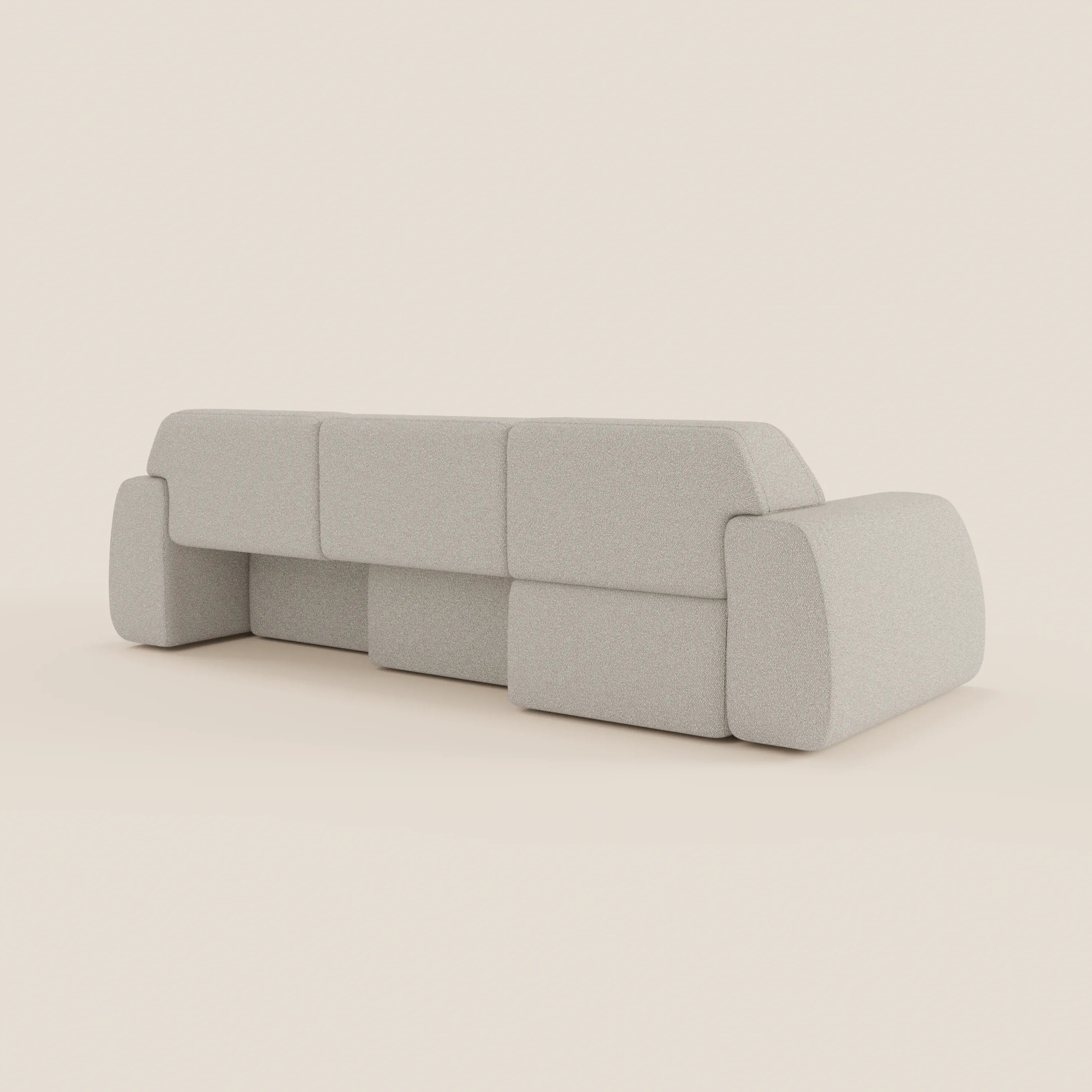 Orbit Divano angolare con penisola reversibile e tutte le sedute allungabili in tessuto smacchiabile effetto cotone T33 - divani.store