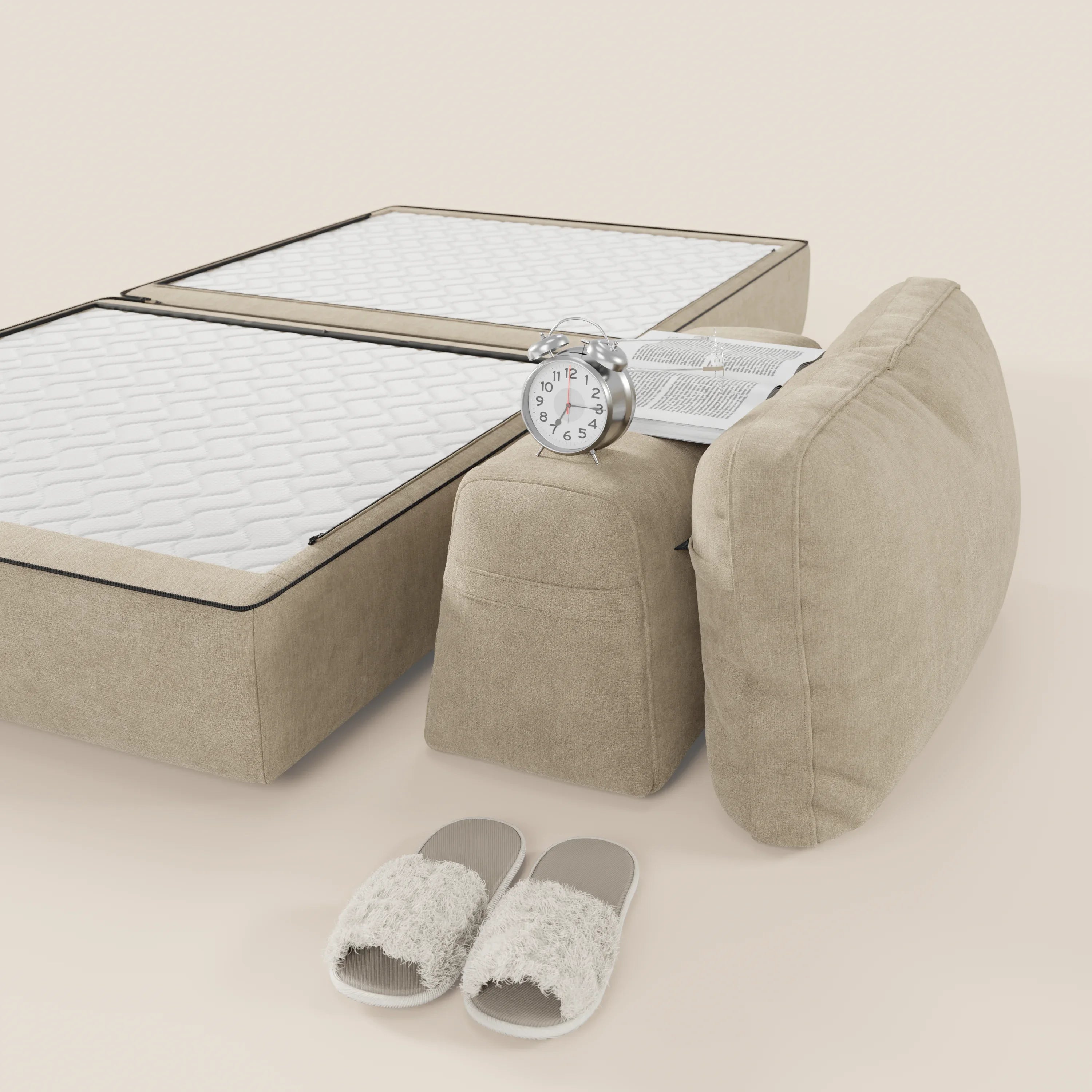 Rift poltrona letto con materasso alto 22 cm e memory foam - schienale mobile e tessuto smacchiabile T31 - divani.store