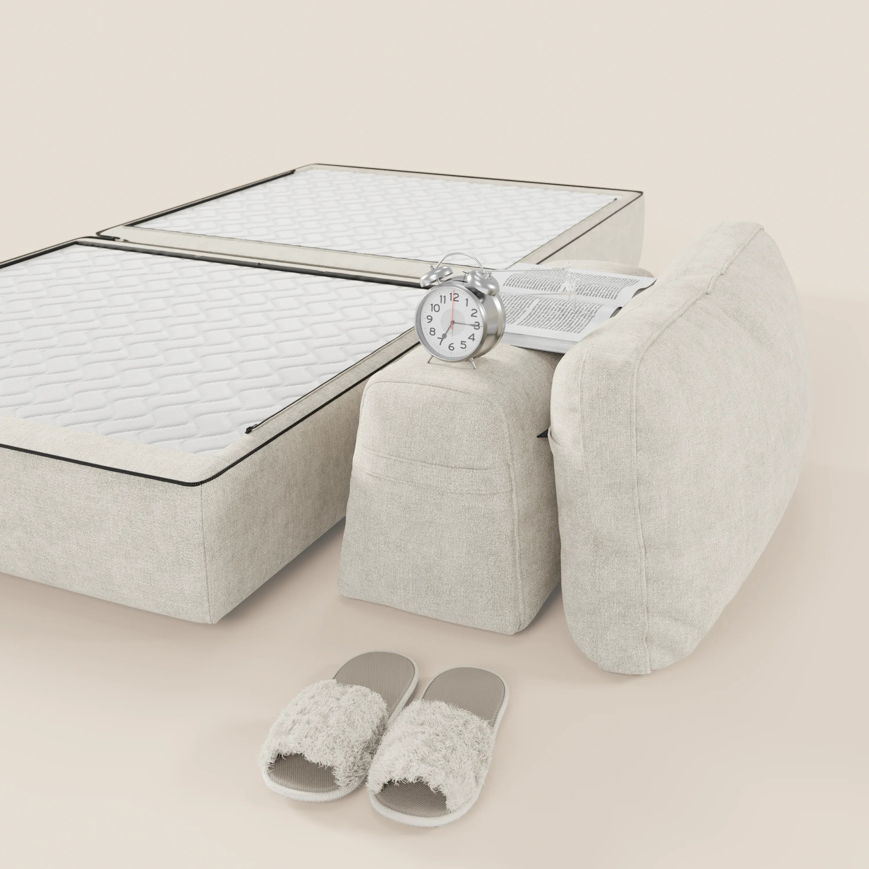 Rift poltrona letto con materasso alto 22 cm e memory foam - schienale mobile e tessuto smacchiabile T31 - divani.store