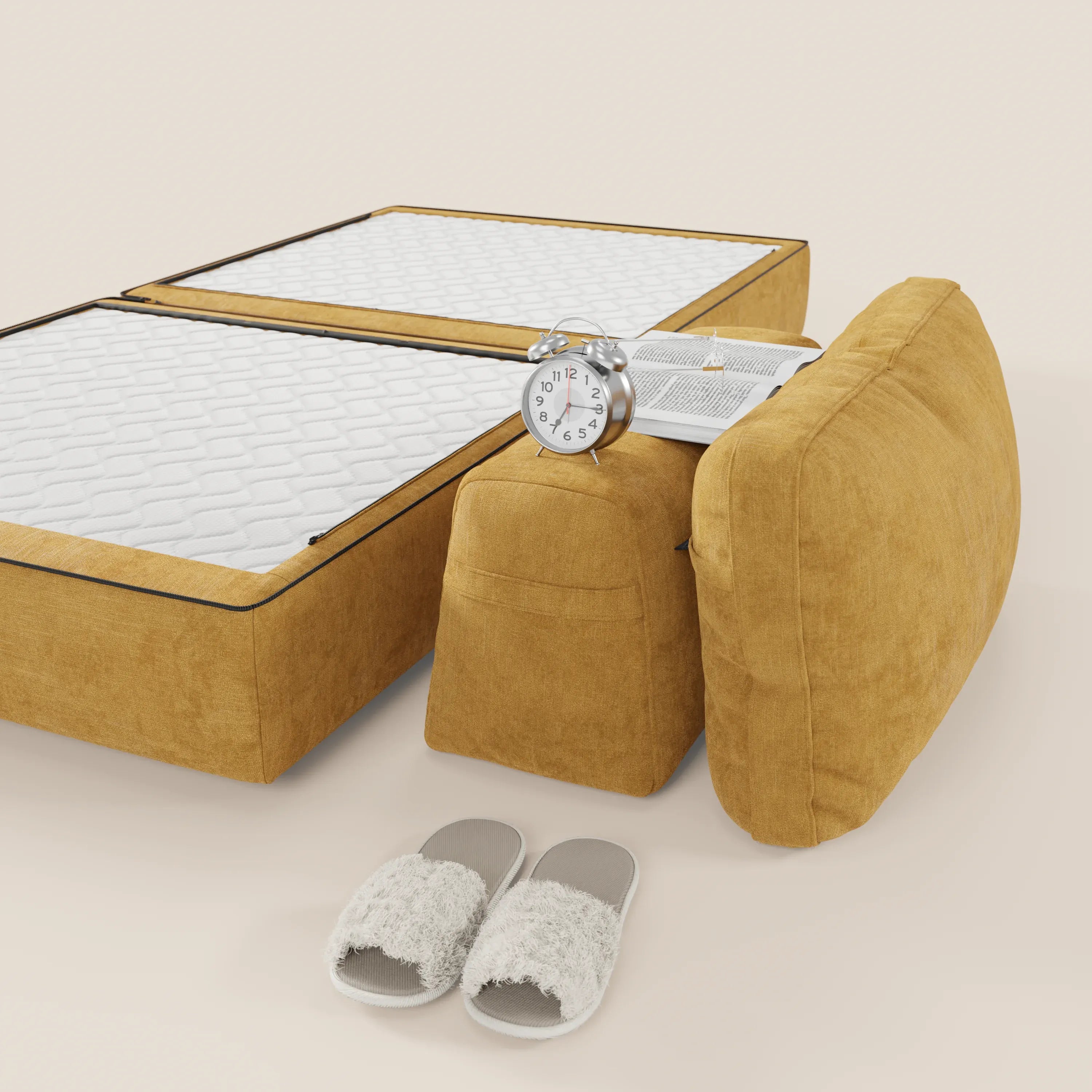 Rift poltrona letto con materasso alto 22 cm e memory foam - schienale mobile e tessuto smacchiabile T31 - divani.store