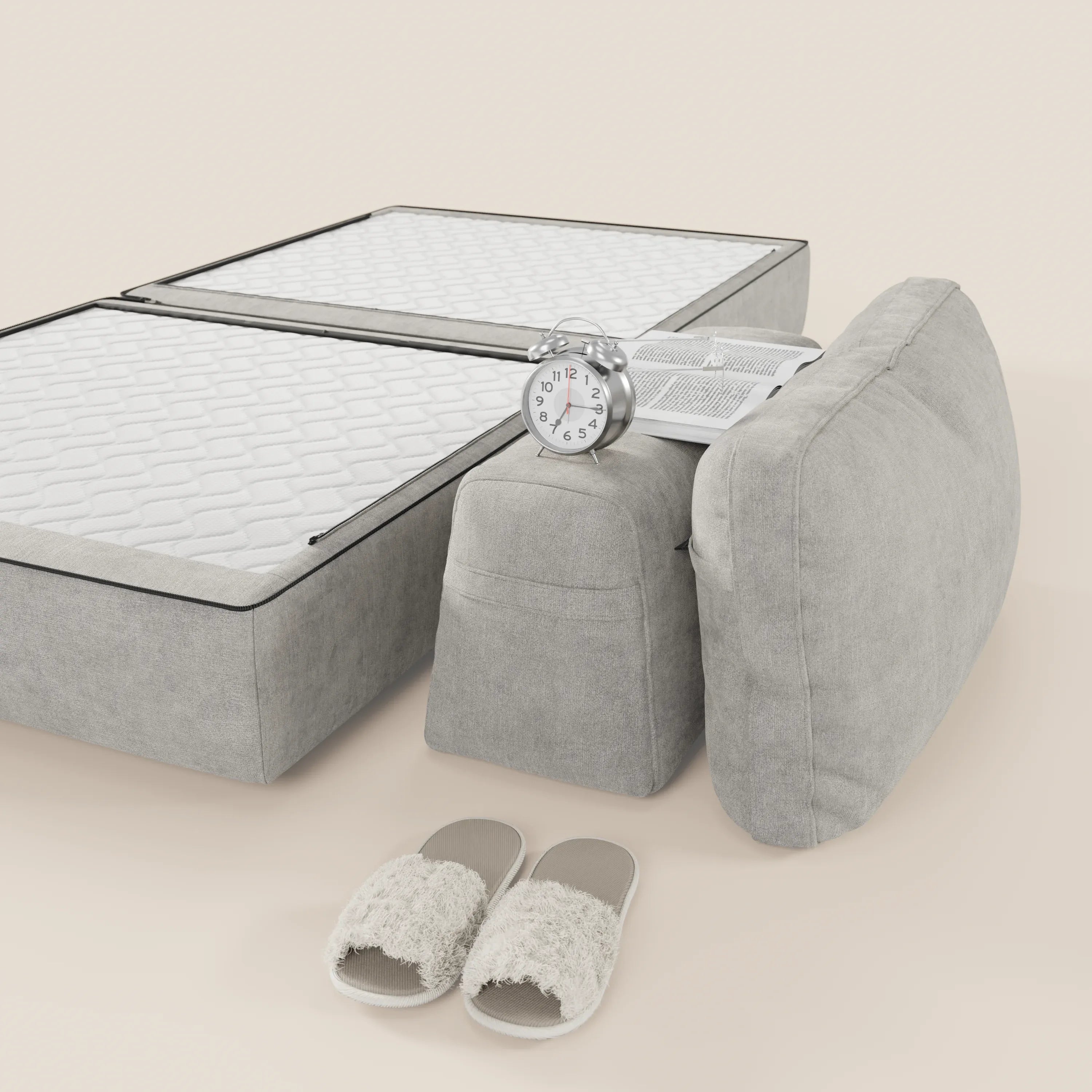 Rift poltrona letto con materasso alto 22 cm e memory foam - schienale mobile e tessuto smacchiabile T31 - divani.store