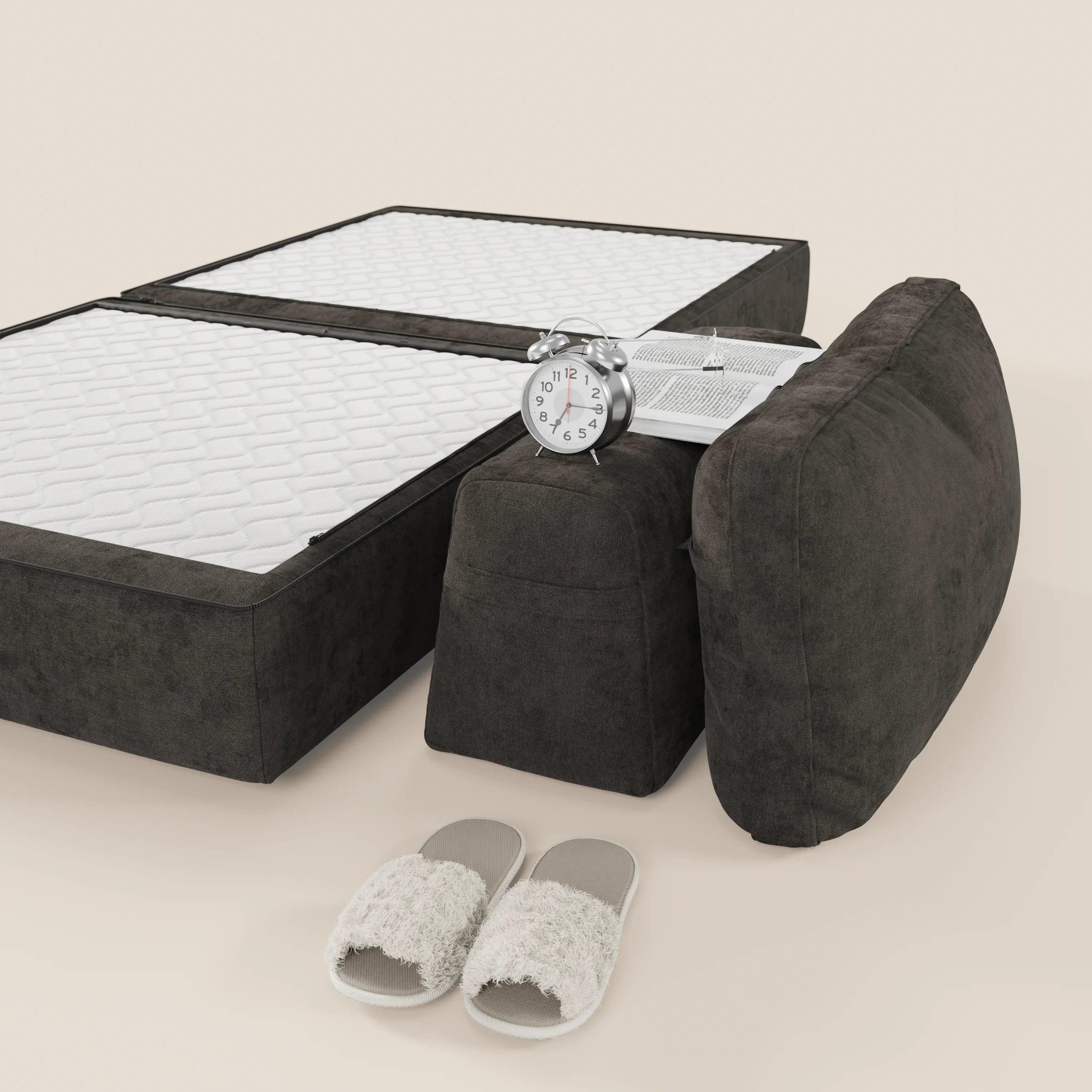 Rift poltrona letto con materasso alto 22 cm e memory foam - schienale mobile e tessuto smacchiabile T31 - divani.store