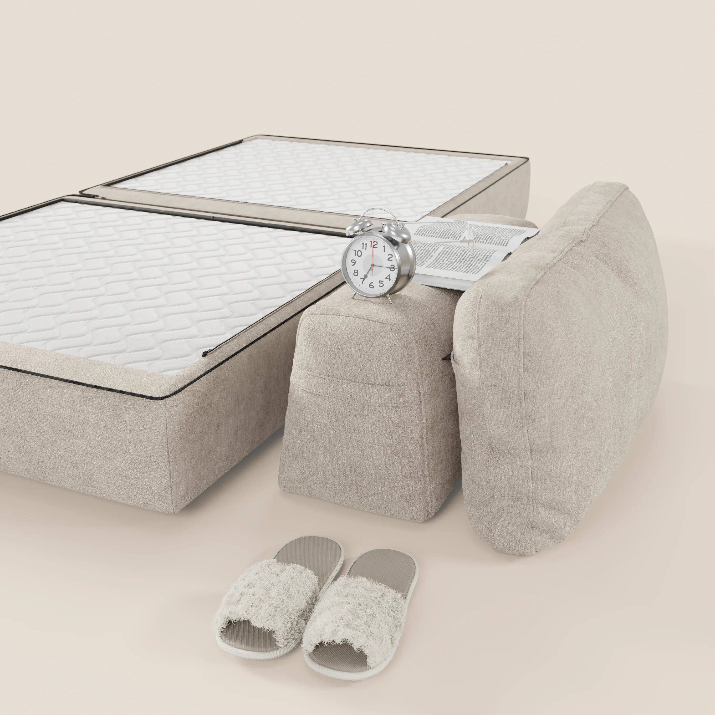 Rift poltrona letto con materasso alto 22 cm e memory foam - schienale mobile e tessuto smacchiabile T31 - divani.store