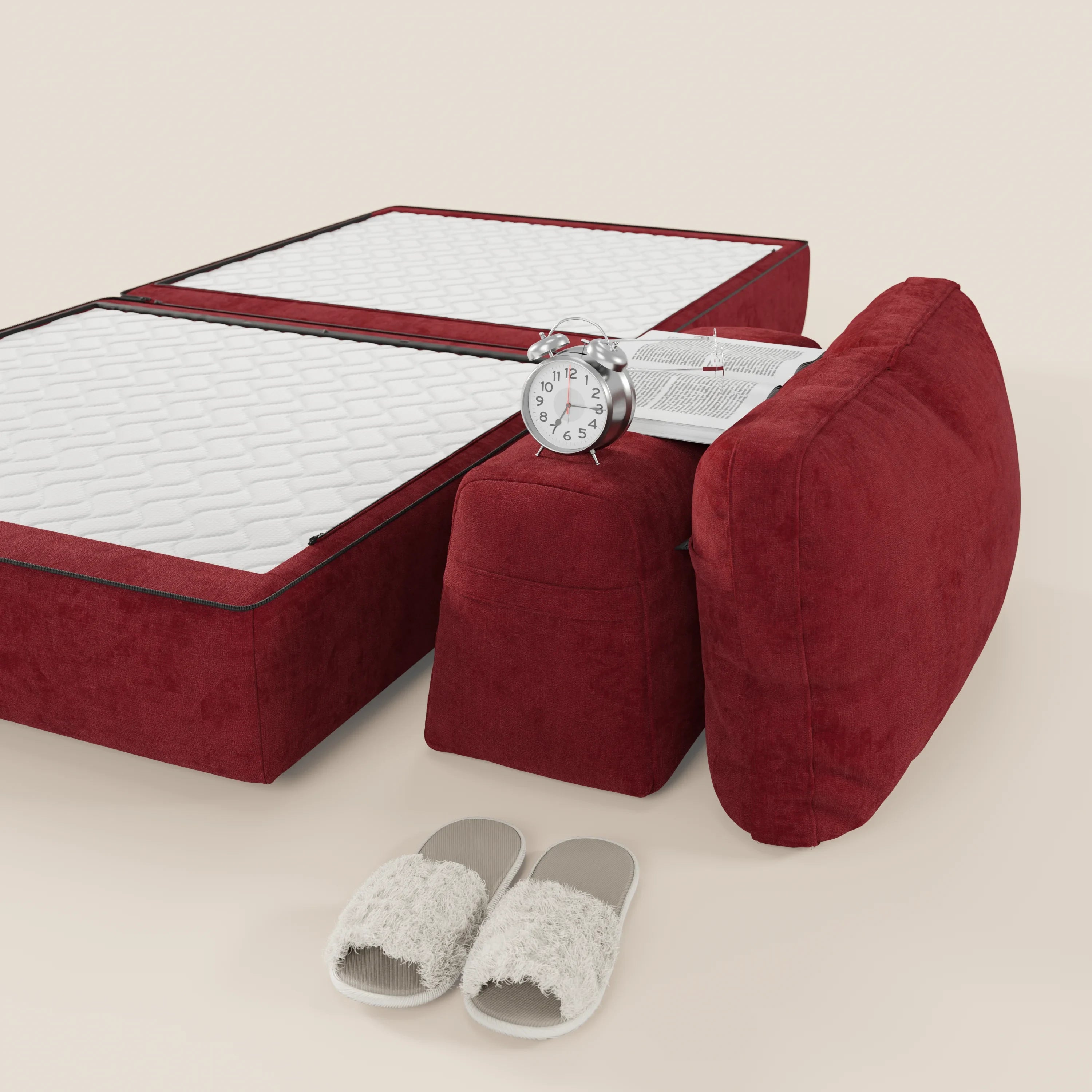 Rift poltrona letto con materasso alto 22 cm e memory foam - schienale mobile e tessuto smacchiabile T31 - divani.store