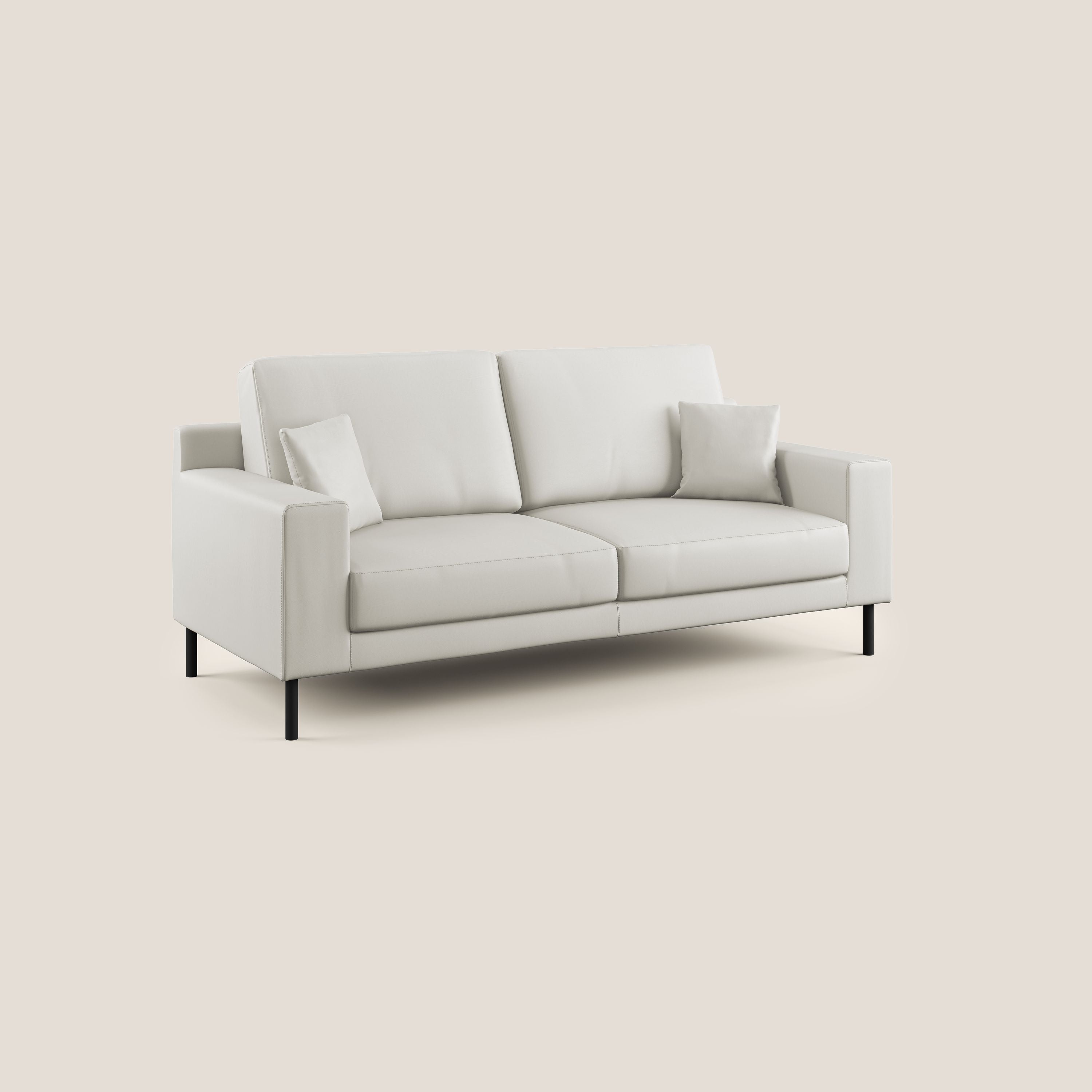Uranio divano moderno lineare in Ecopelle impermeabile T04 bianco - divani.store