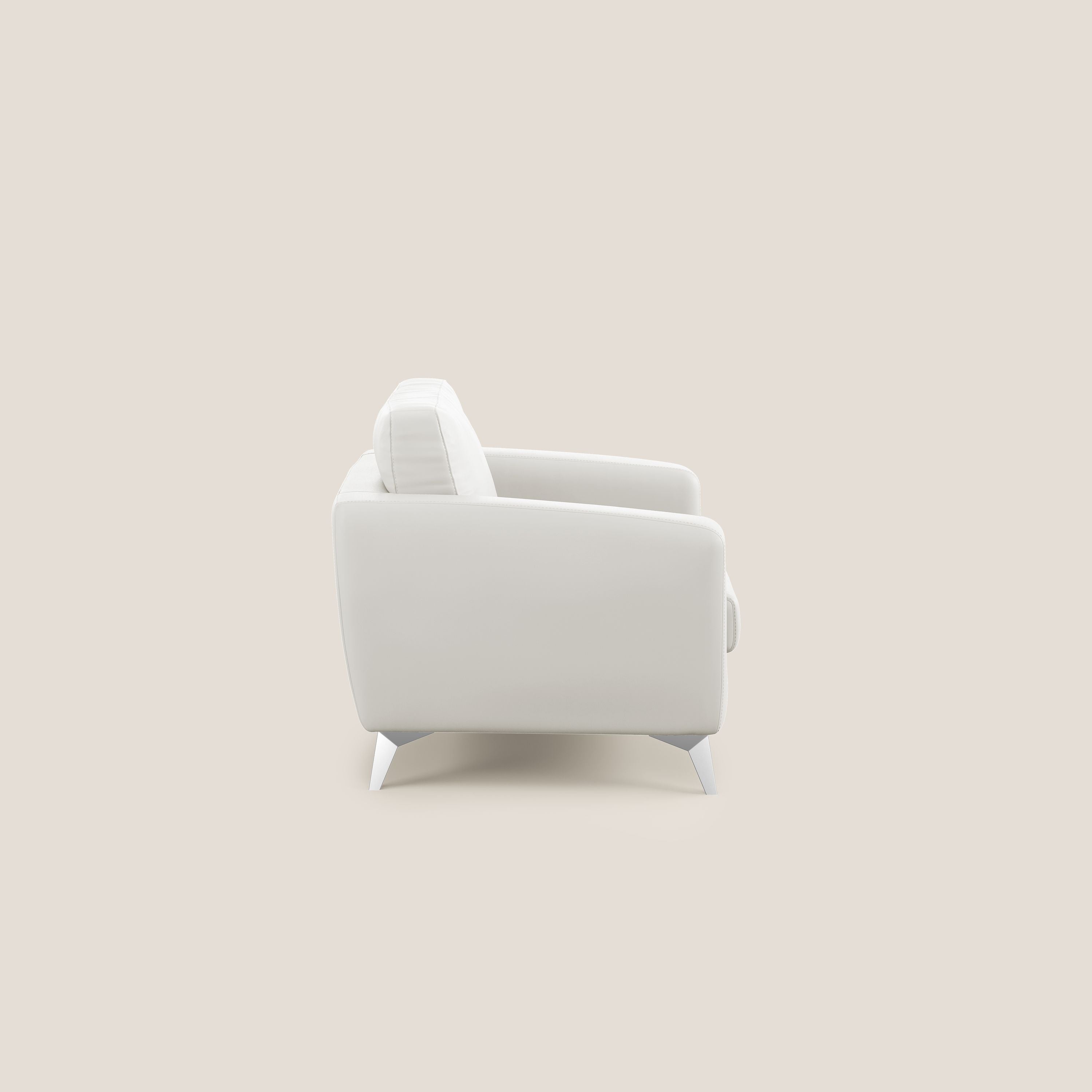 Orione Poltroncina in ecopelle moderna e impermeabile T04 bianco - divani.store