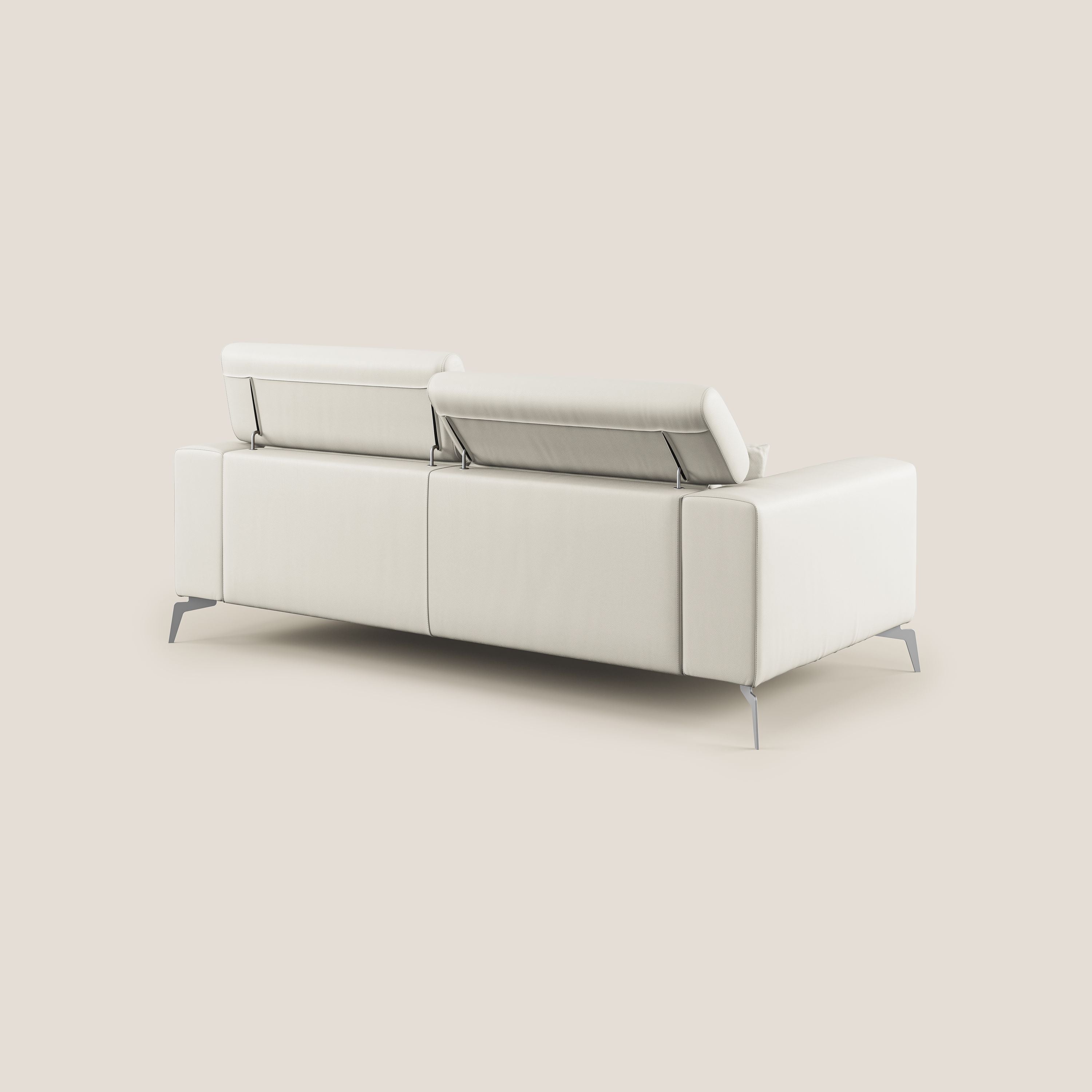 Blade Divano moderno con poggiatesta reclinabili in Ecopelle T04 bianco - divani.store