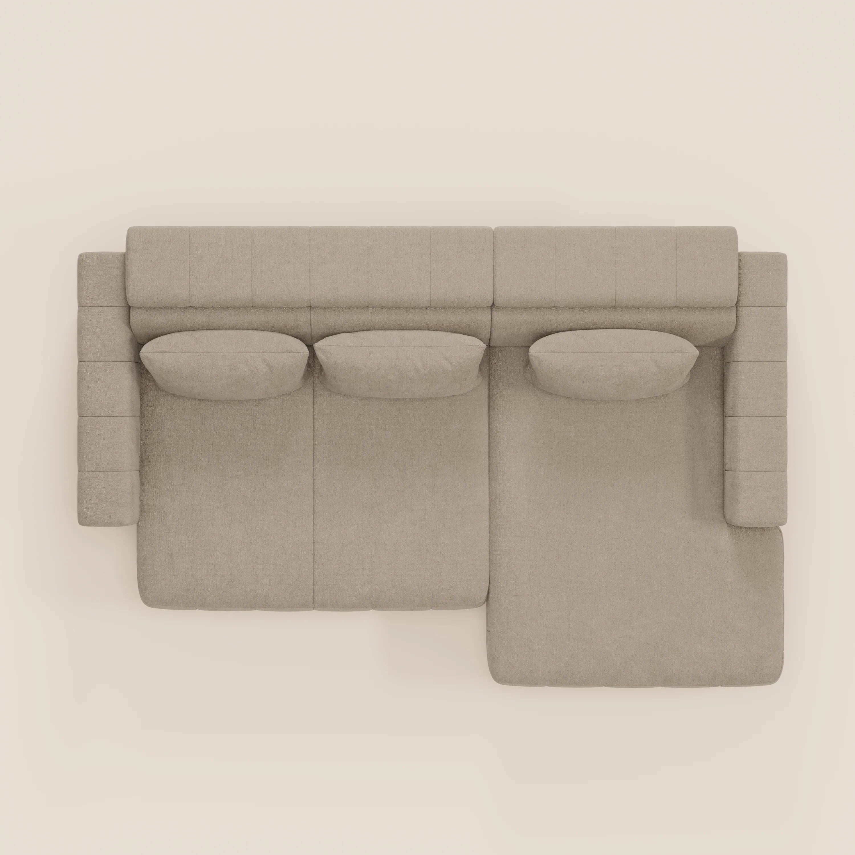 Doric Divano angolare con penisola e sedute allungabili con relax elettrico - poggiatesta reclinabili in tessuto smacchiabile T23 - divani.store