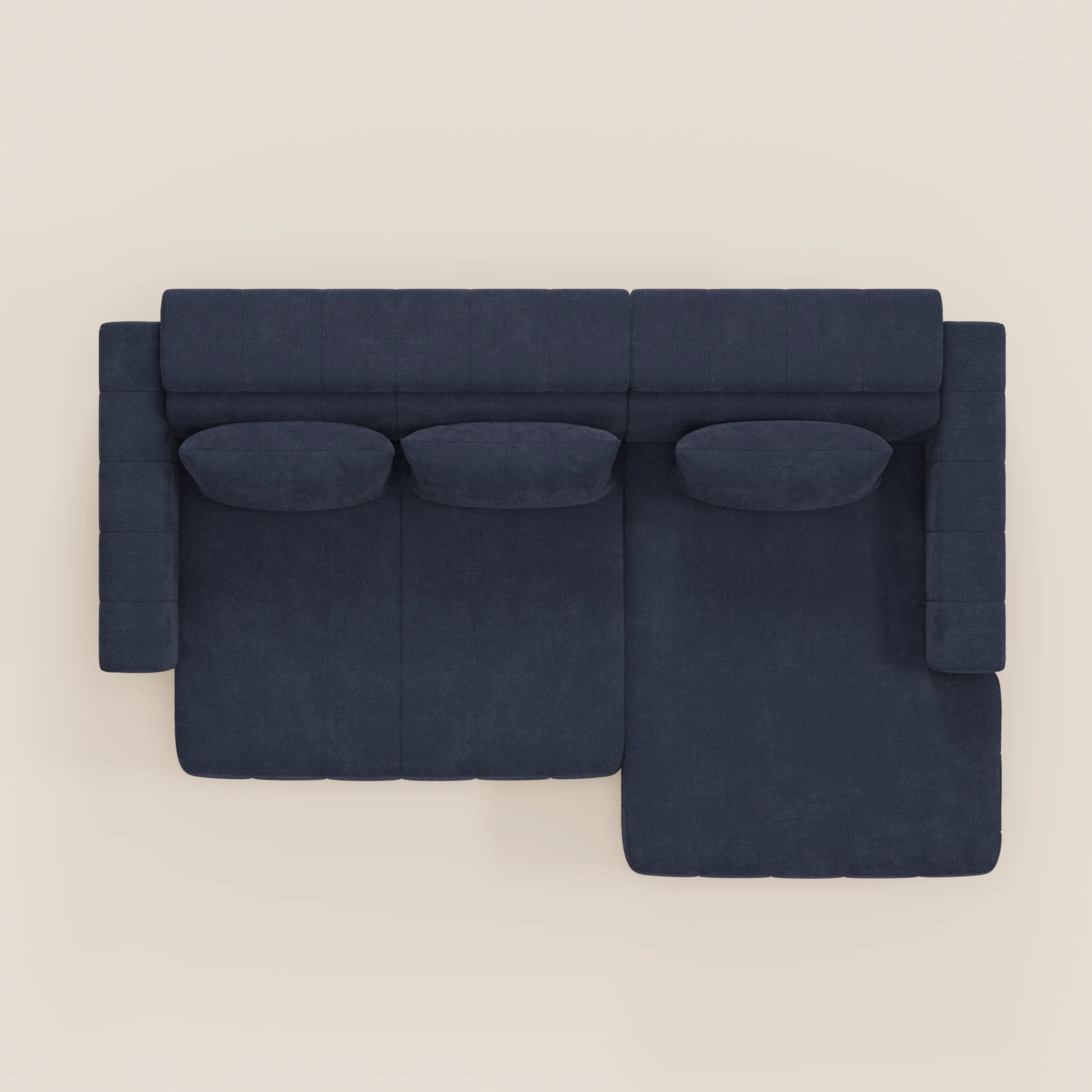 Doric Divano angolare con penisola e sedute allungabili con relax elettrico - poggiatesta reclinabili in tessuto smacchiabile T23 - divani.store
