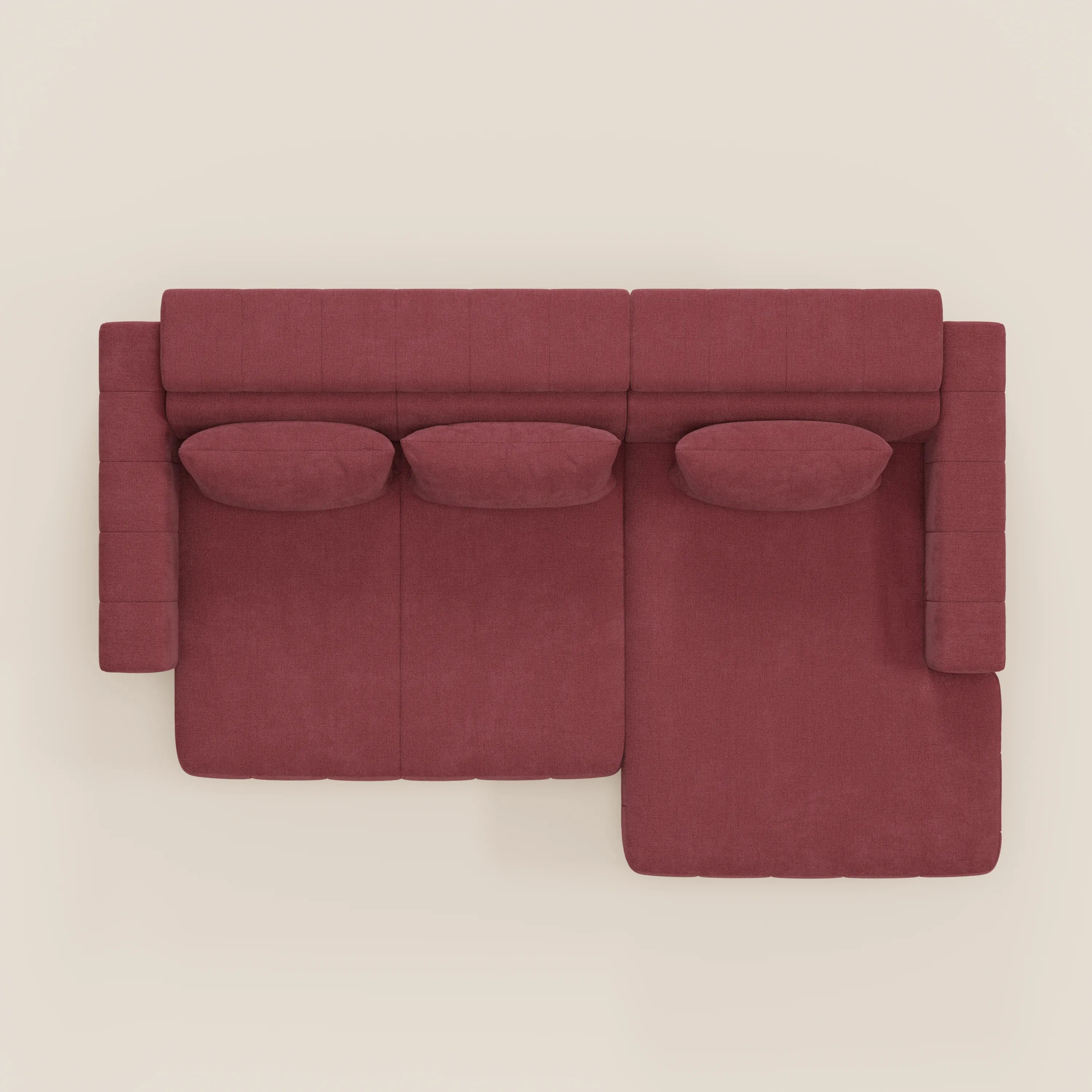 Doric Divano angolare con penisola e sedute allungabili con relax elettrico - poggiatesta reclinabili in tessuto smacchiabile T23 - divani.store
