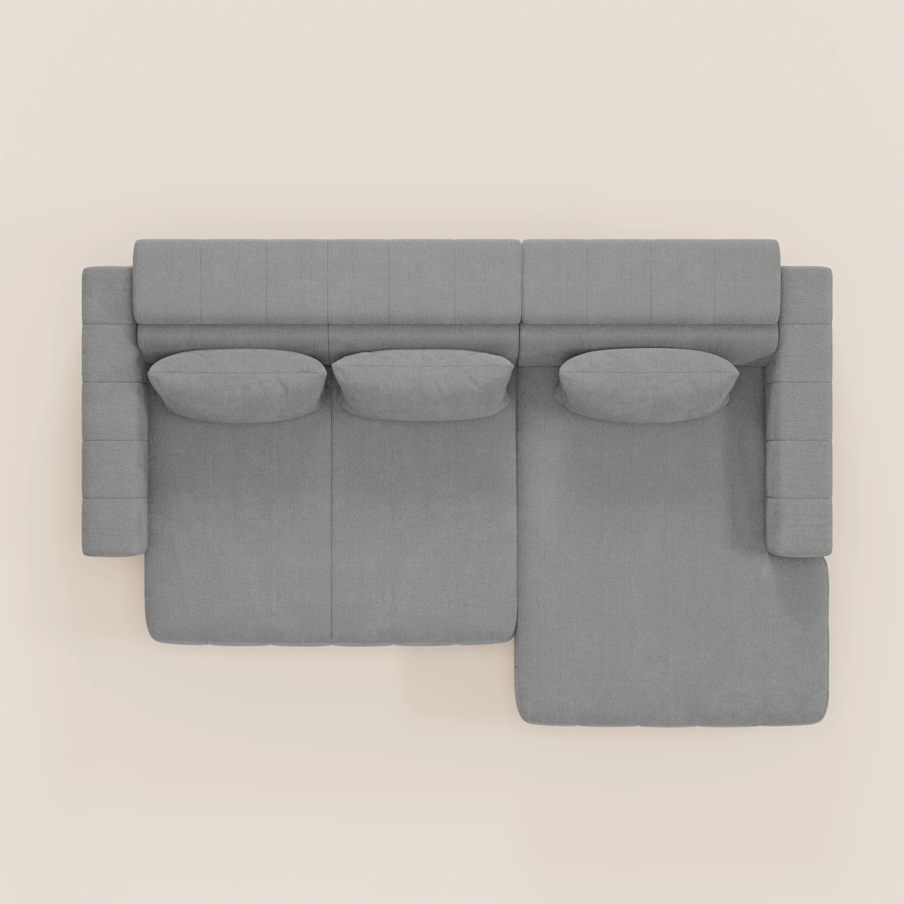 Doric Divano angolare con penisola e sedute allungabili con relax elettrico - poggiatesta reclinabili in tessuto smacchiabile T23 - divani.store
