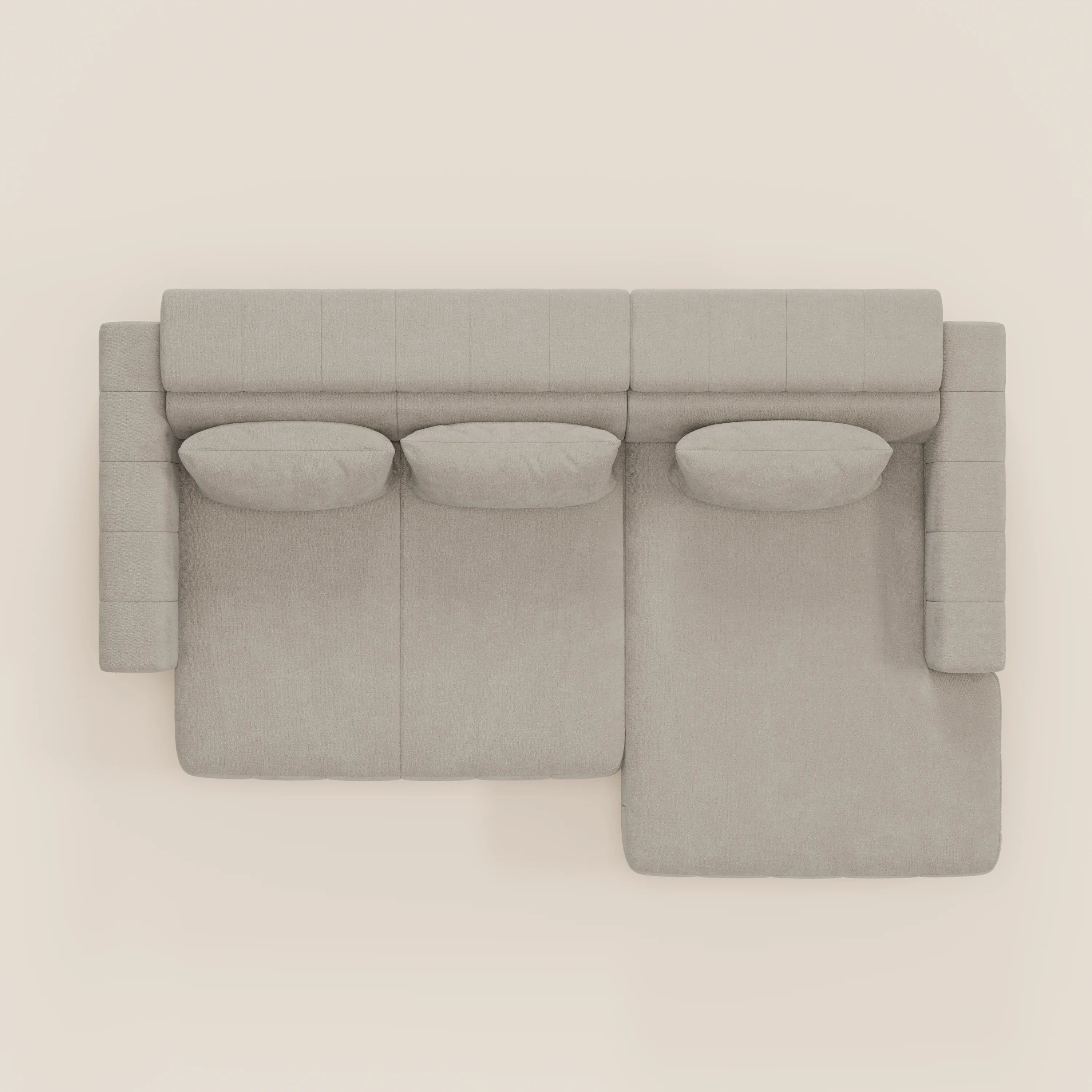 Doric Divano angolare con penisola e sedute allungabili con relax elettrico - poggiatesta reclinabili in tessuto smacchiabile T23 - divani.store